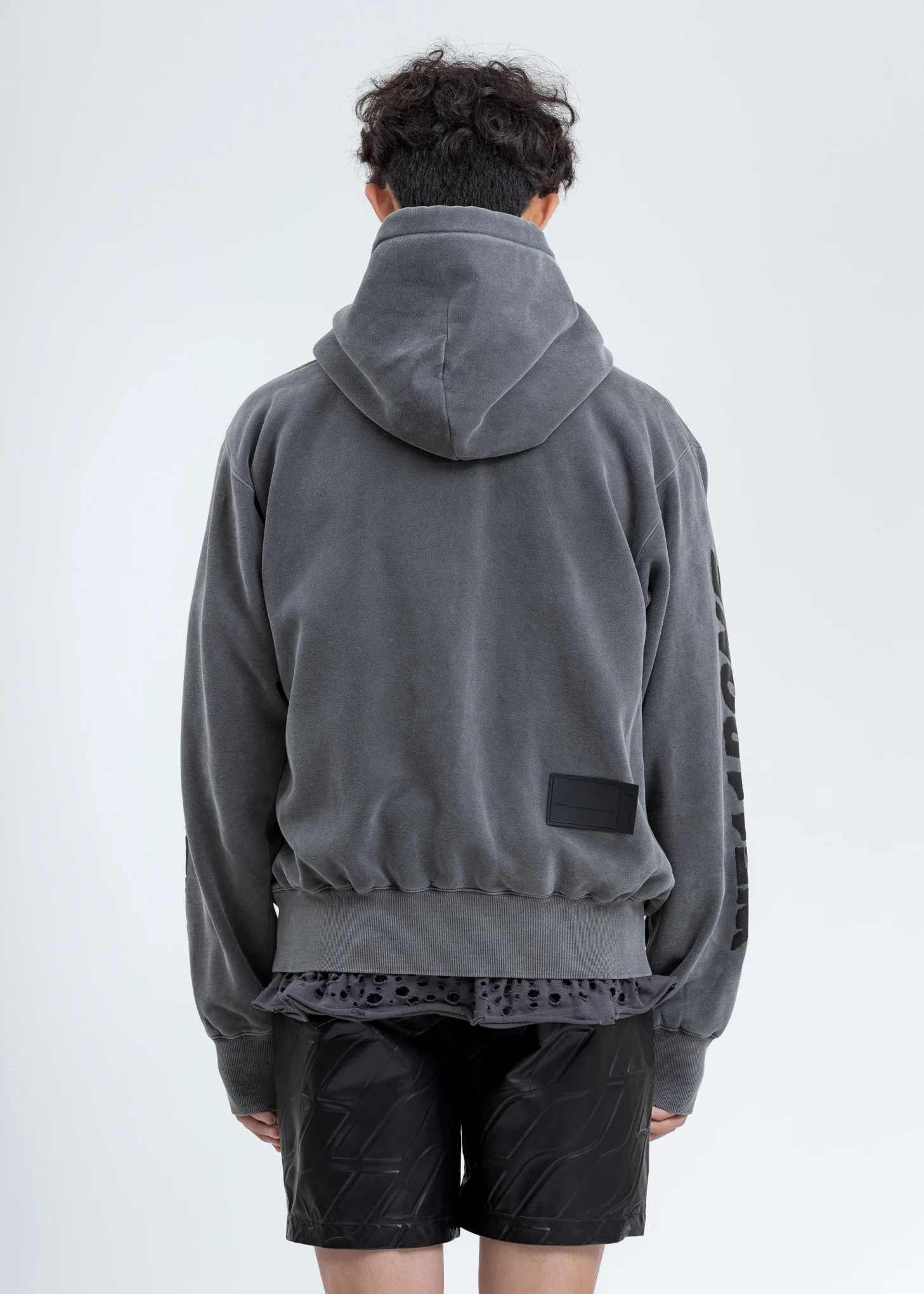 Charcoal Multi Logo Zip-Up Hoodie - Image 4