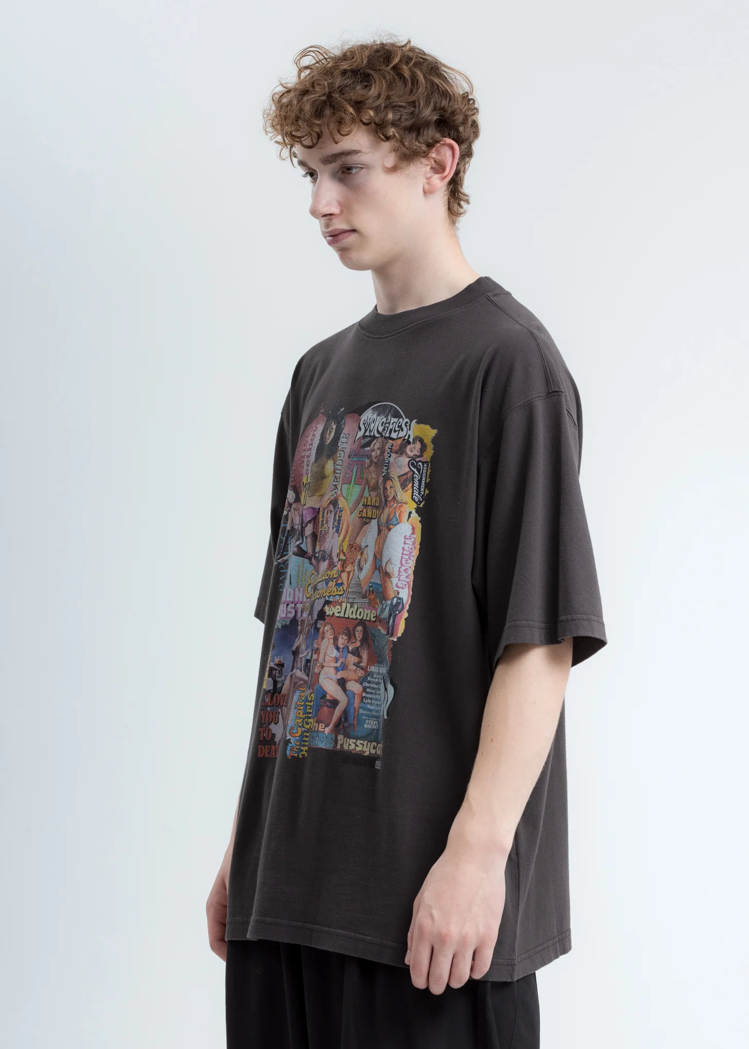 Charcoal New Movie Collage T-Shirt - Image 4