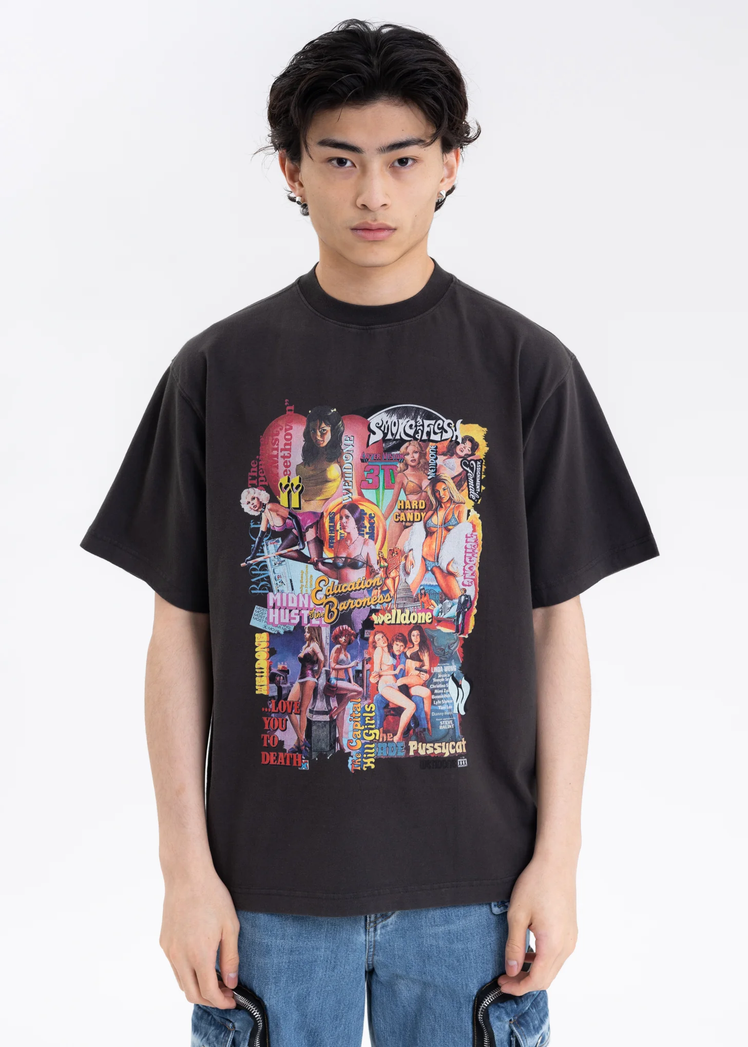 Charcoal New Movie Collage T-Shirt
