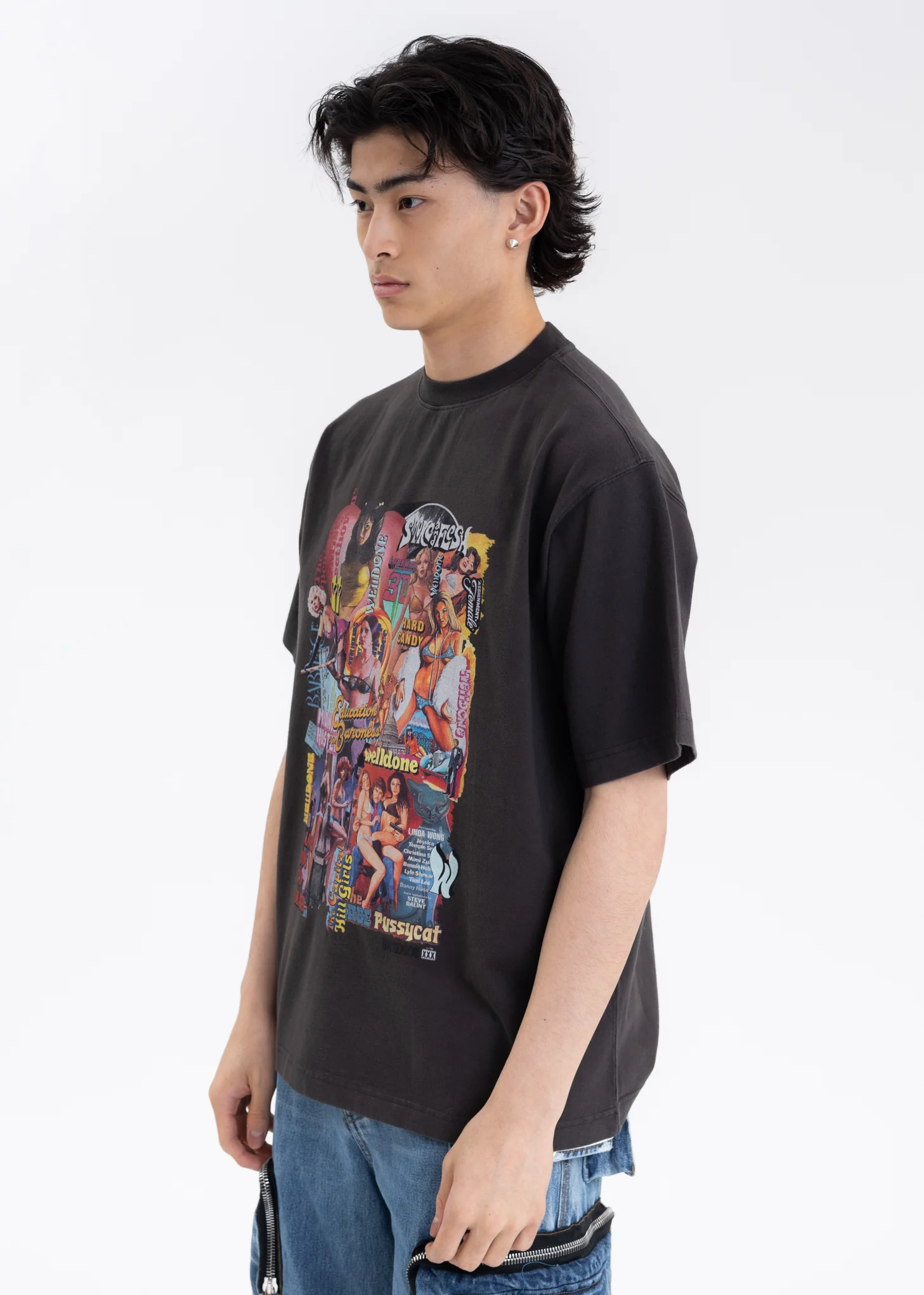 Charcoal New Movie Collage T-Shirt - Image 3