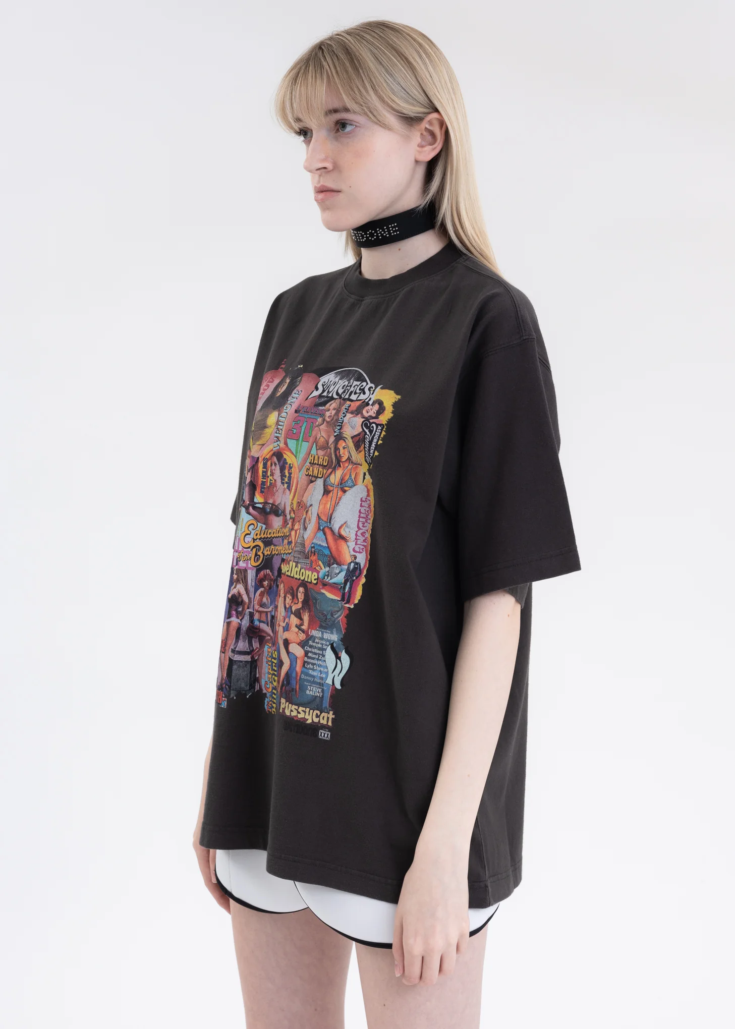Charcoal New Movie Collage T-Shirt - Image 3