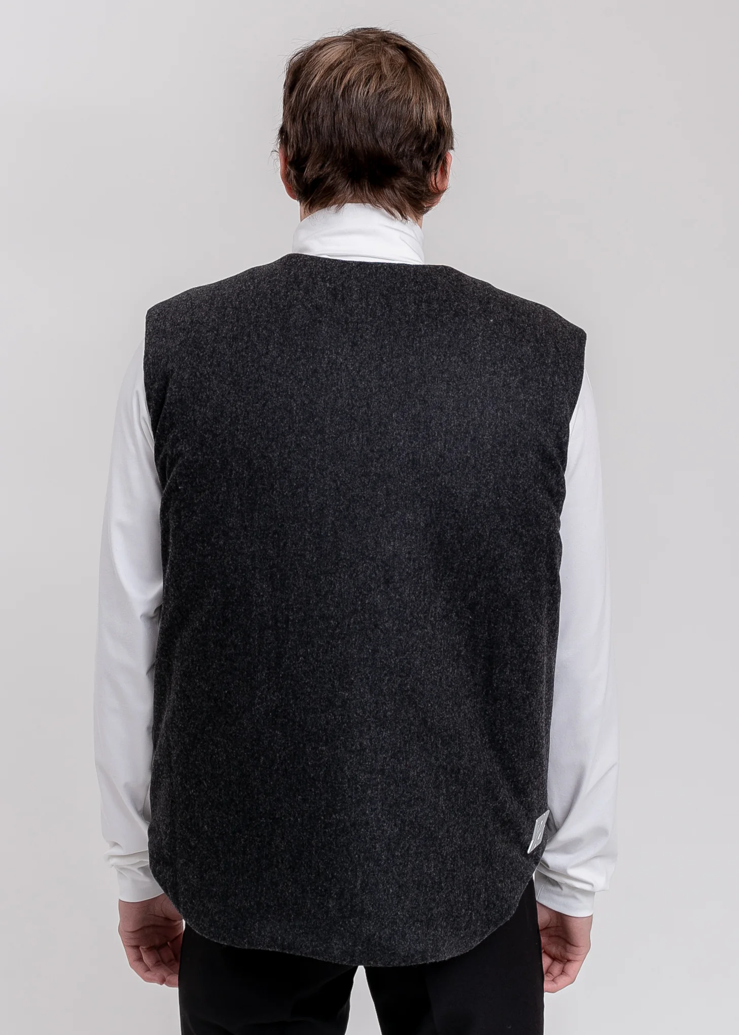 Charcoal Padded Flannel Vest - Image 4
