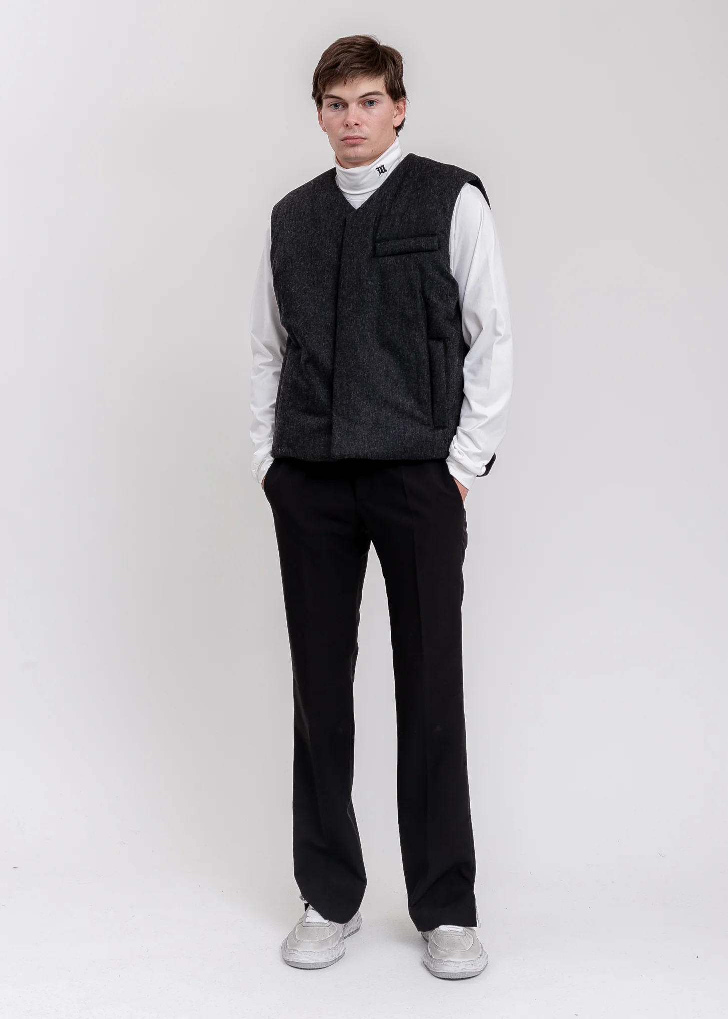 Charcoal Padded Flannel Vest - Image 6