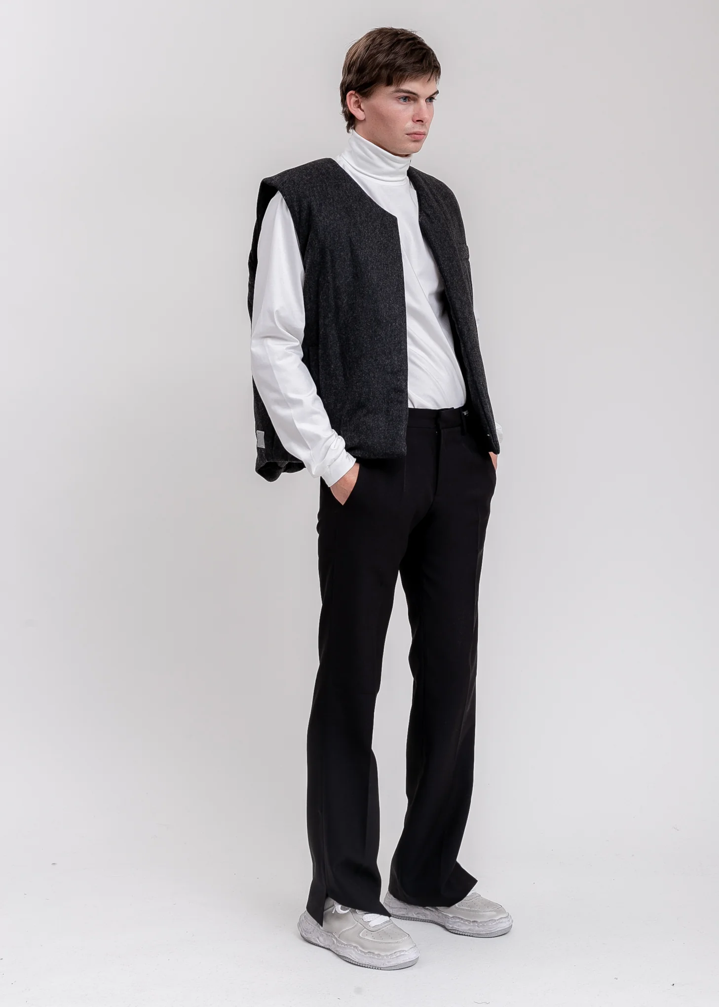 Charcoal Padded Flannel Vest - Image 7