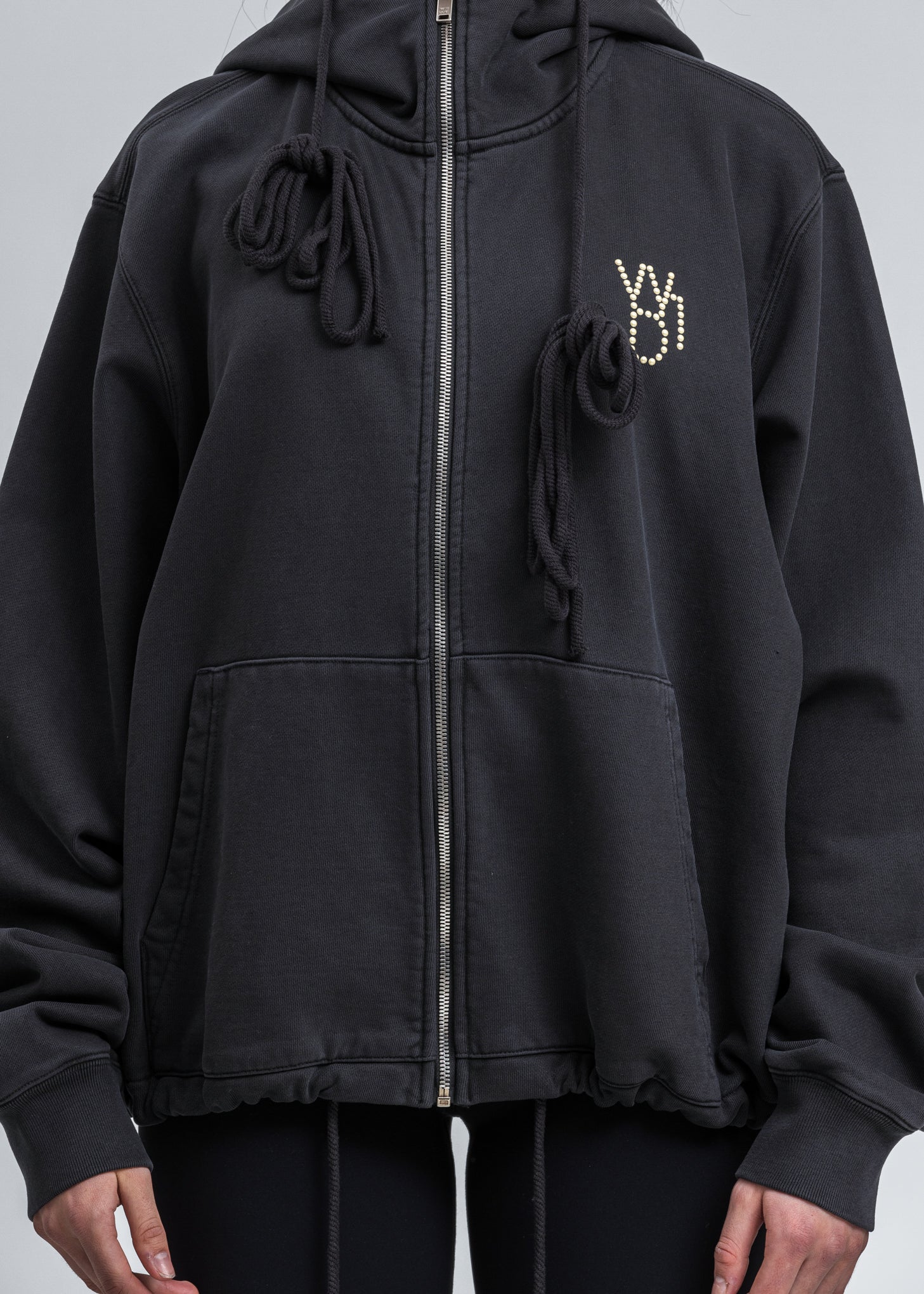 Charcoal Pearl Logo Zip-Up Hoodie - Image 4