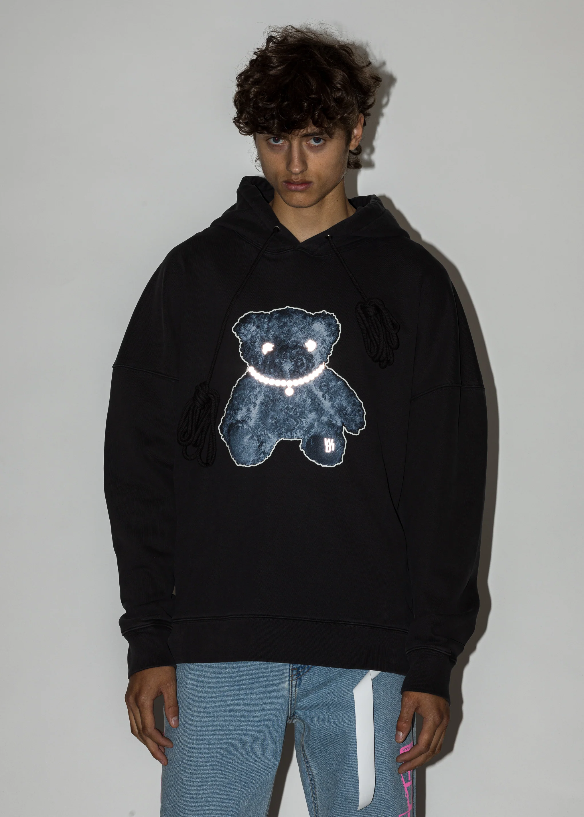 Charcoal Pearl Necklace Teddy Hoodie (Reflect) - Image 2