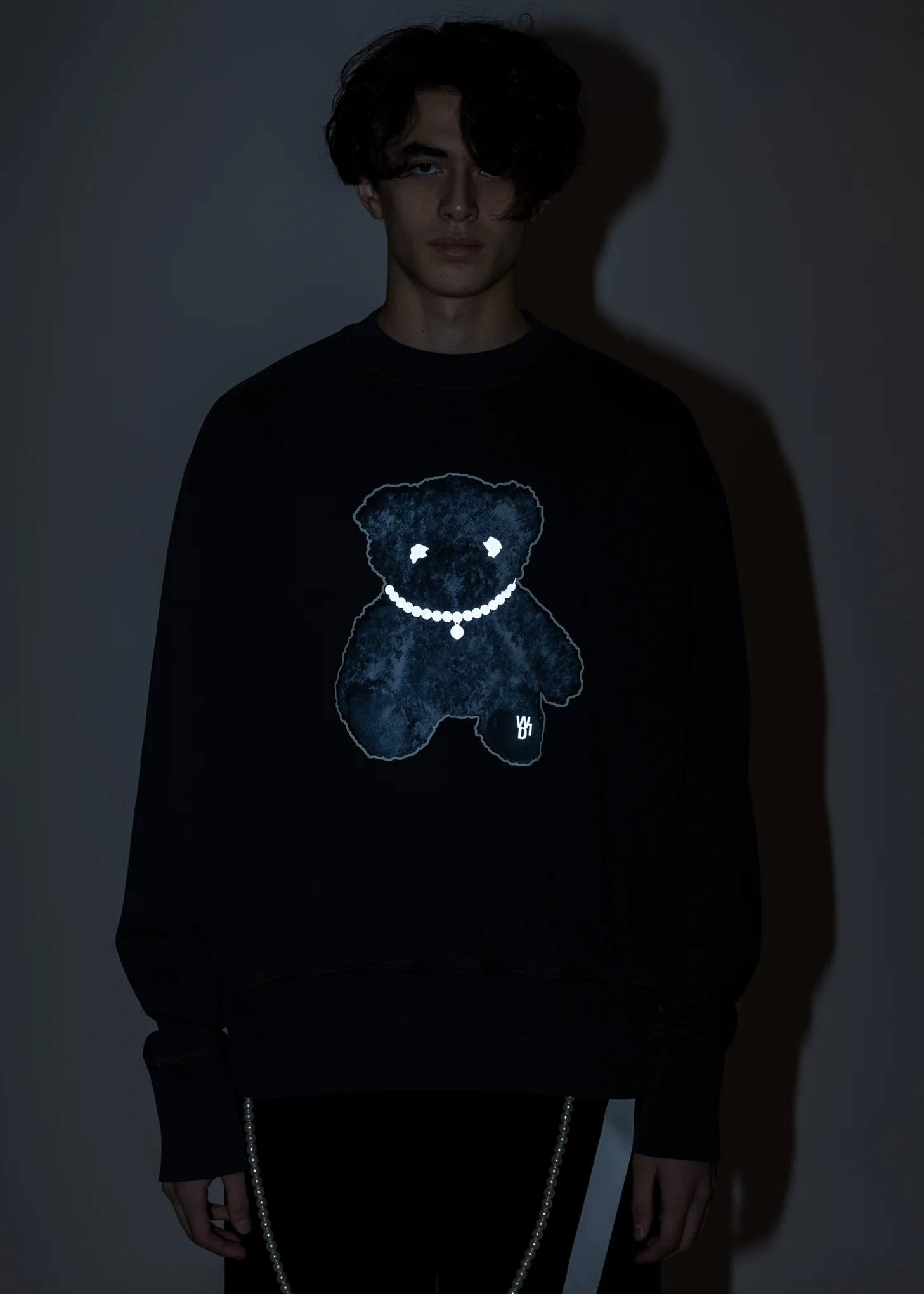 Charcoal Pearl Necklace Teddy Sweater (Reflect) - Image 2