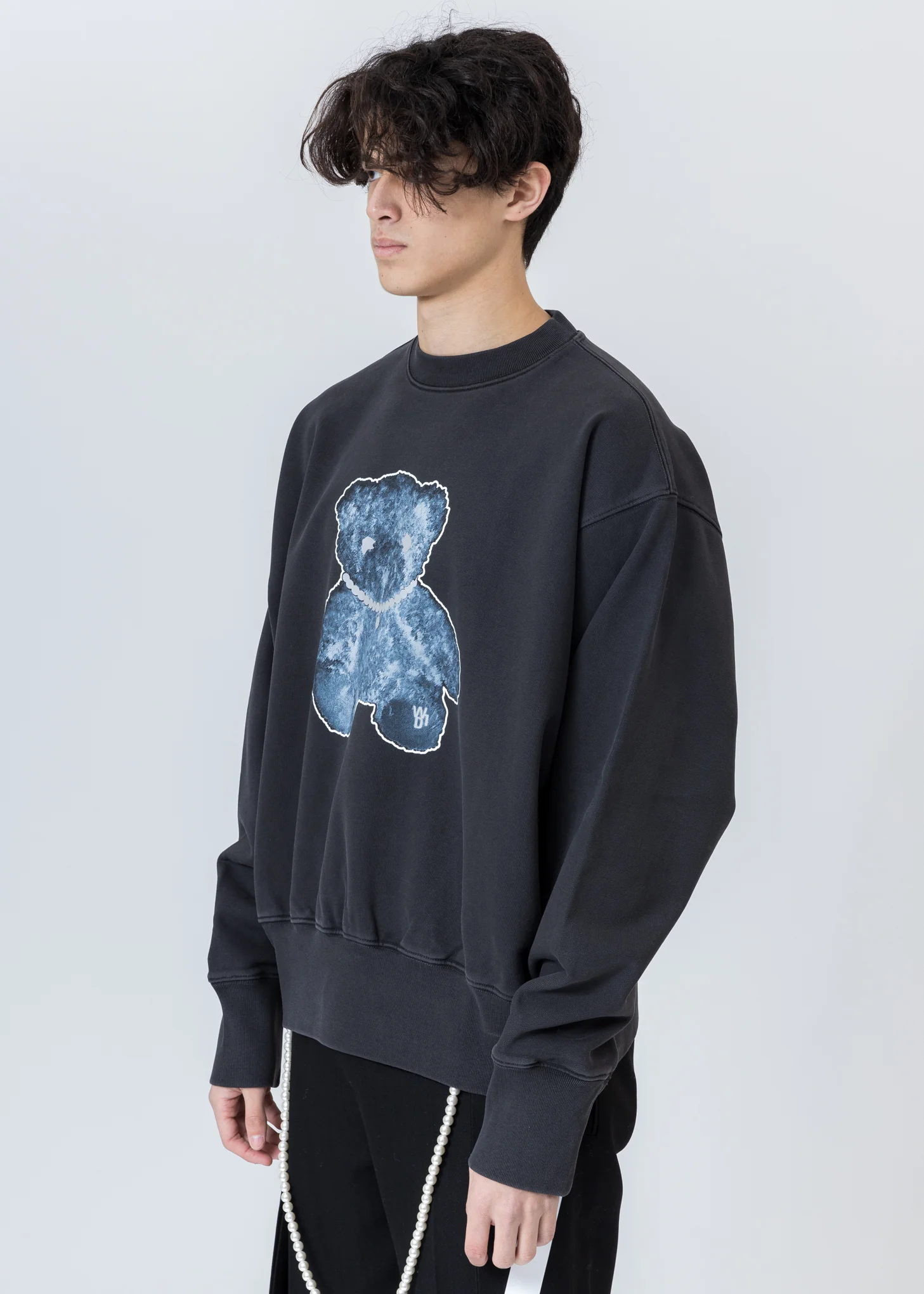 Charcoal Pearl Necklace Teddy Sweater (Reflect) - Image 3