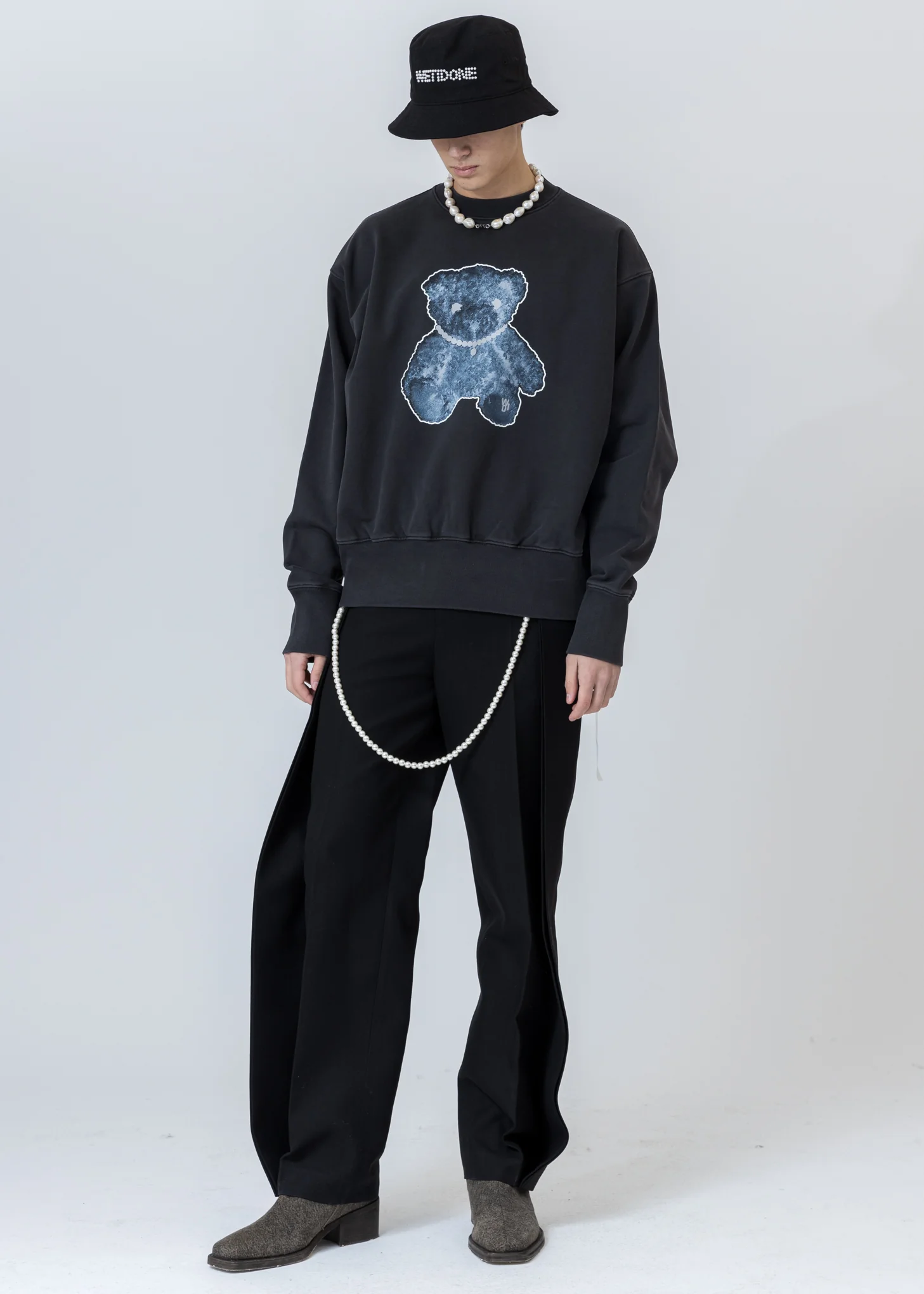 Charcoal Pearl Necklace Teddy Sweater (Reflect) - Image 8