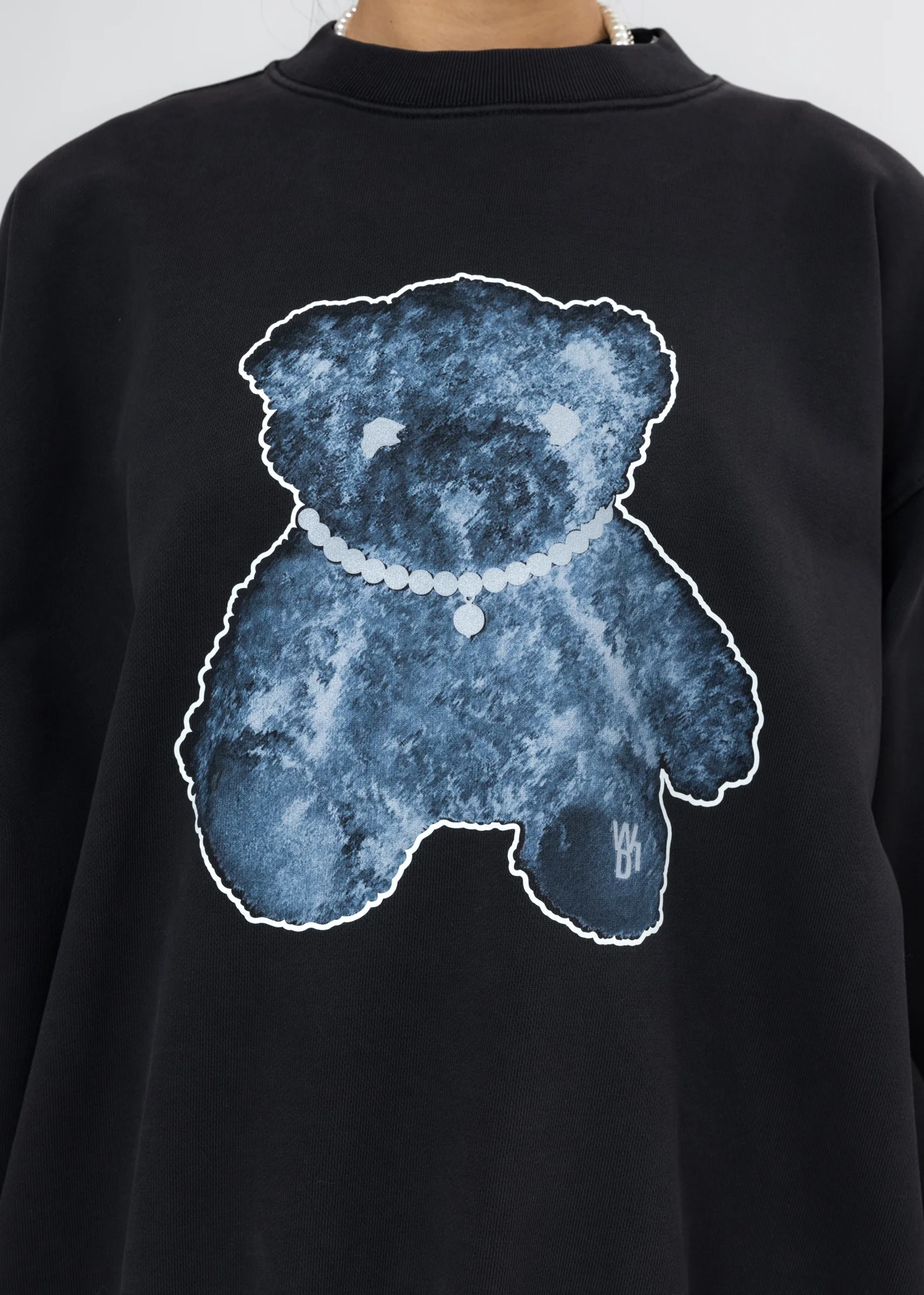 Charcoal Pearl Necklace Teddy Sweater (Reflect) - Image 6