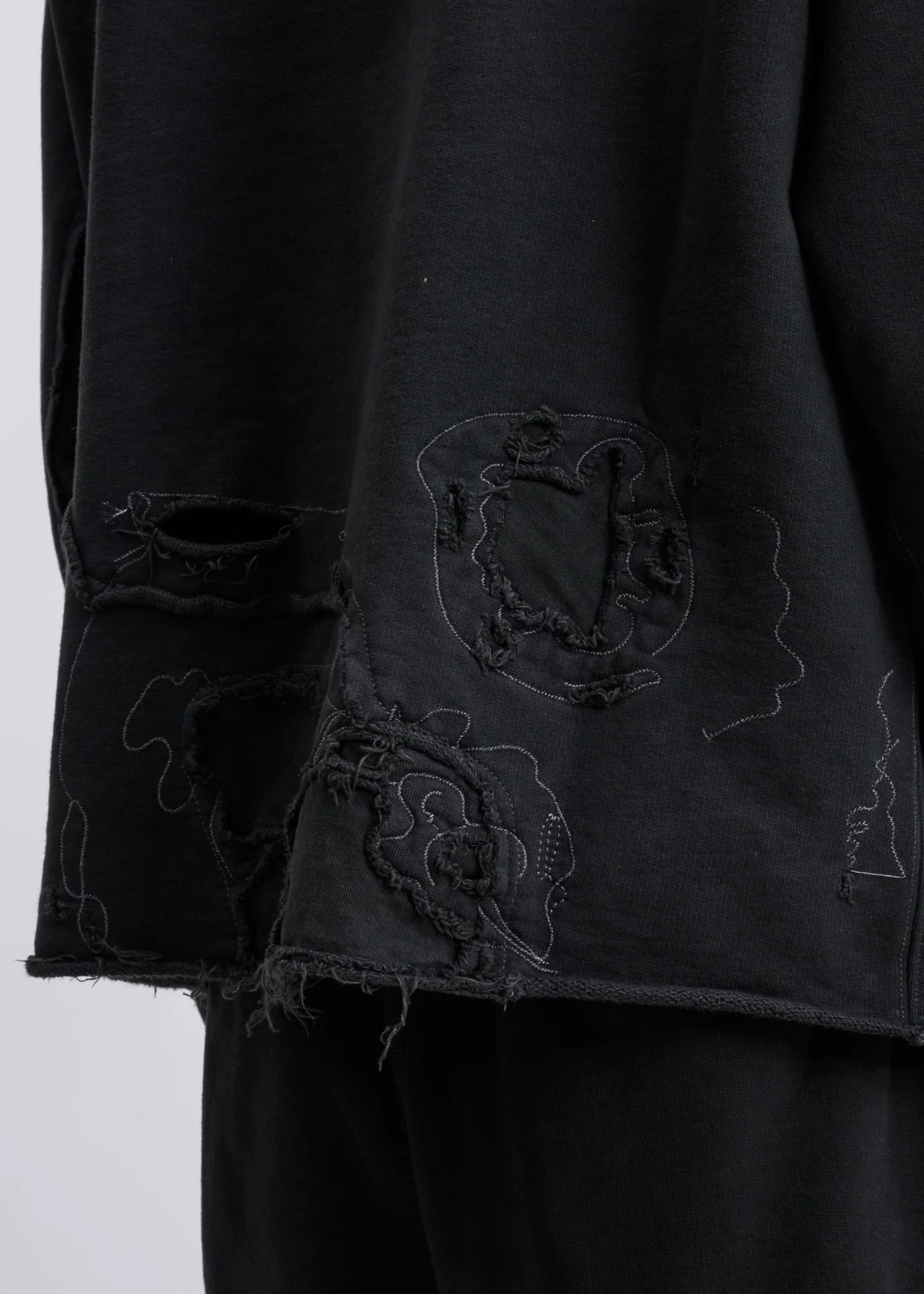 Charcoal Ruin Distressed Zip-up Crewneck - Image 6