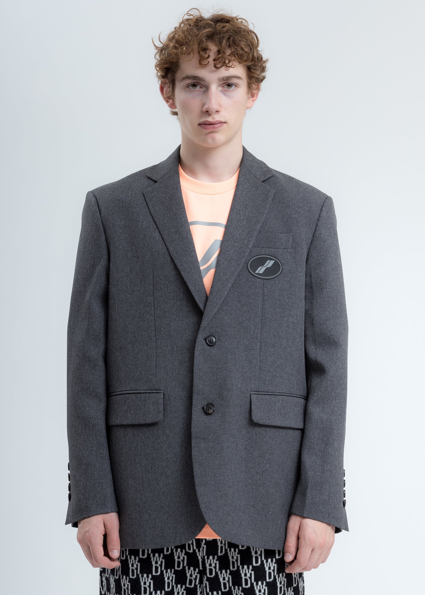 Charcoal Suit Logo Blazer