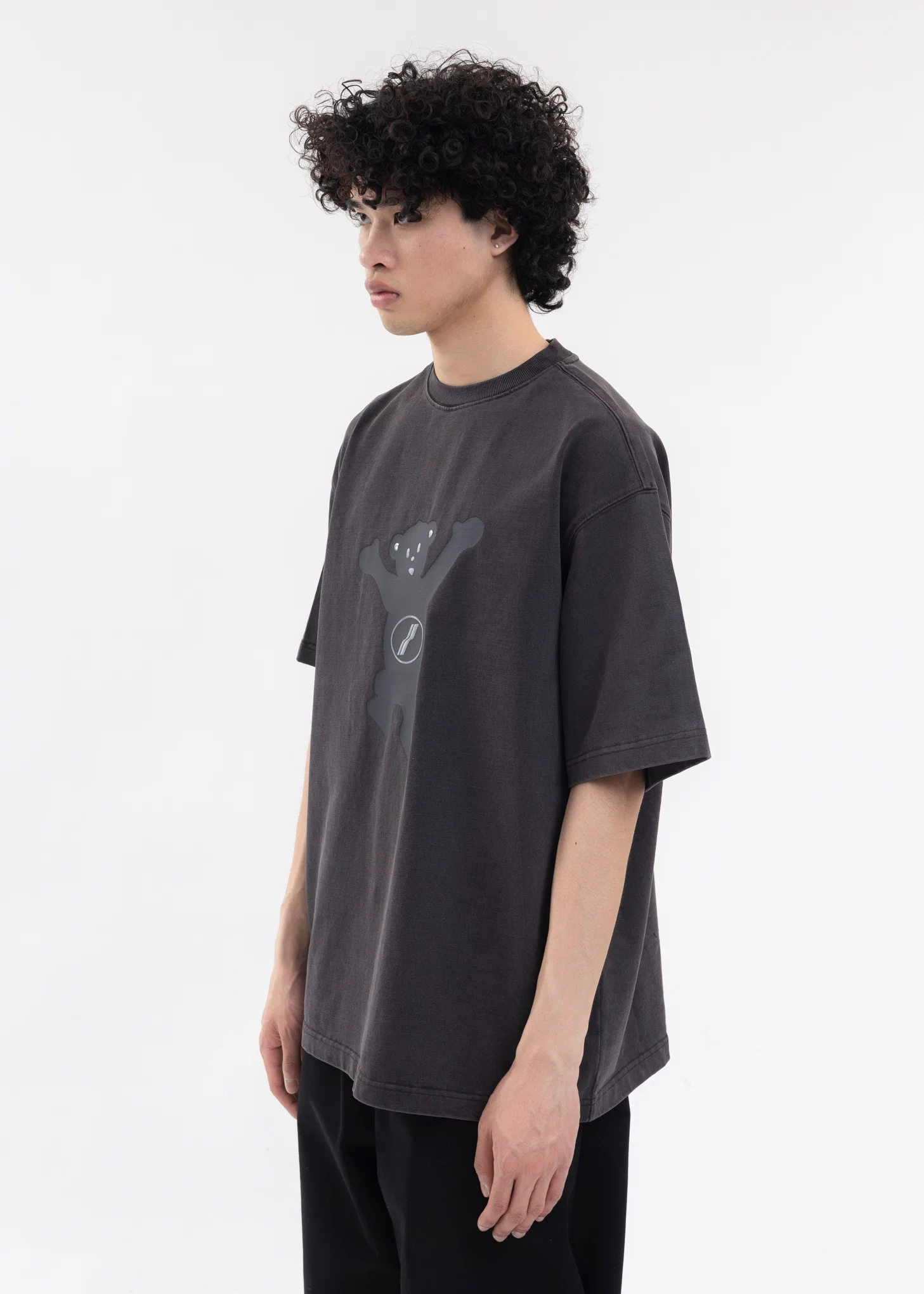CHARCOAL TEDDY LOGO T-SHIRT - Image 3