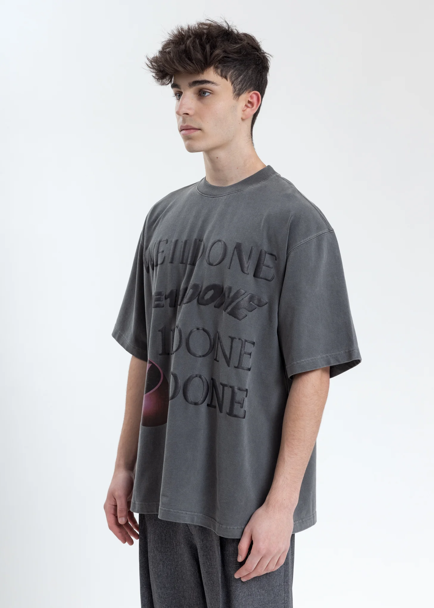 Charcoal Washed Logo T-Shirt - Image 3