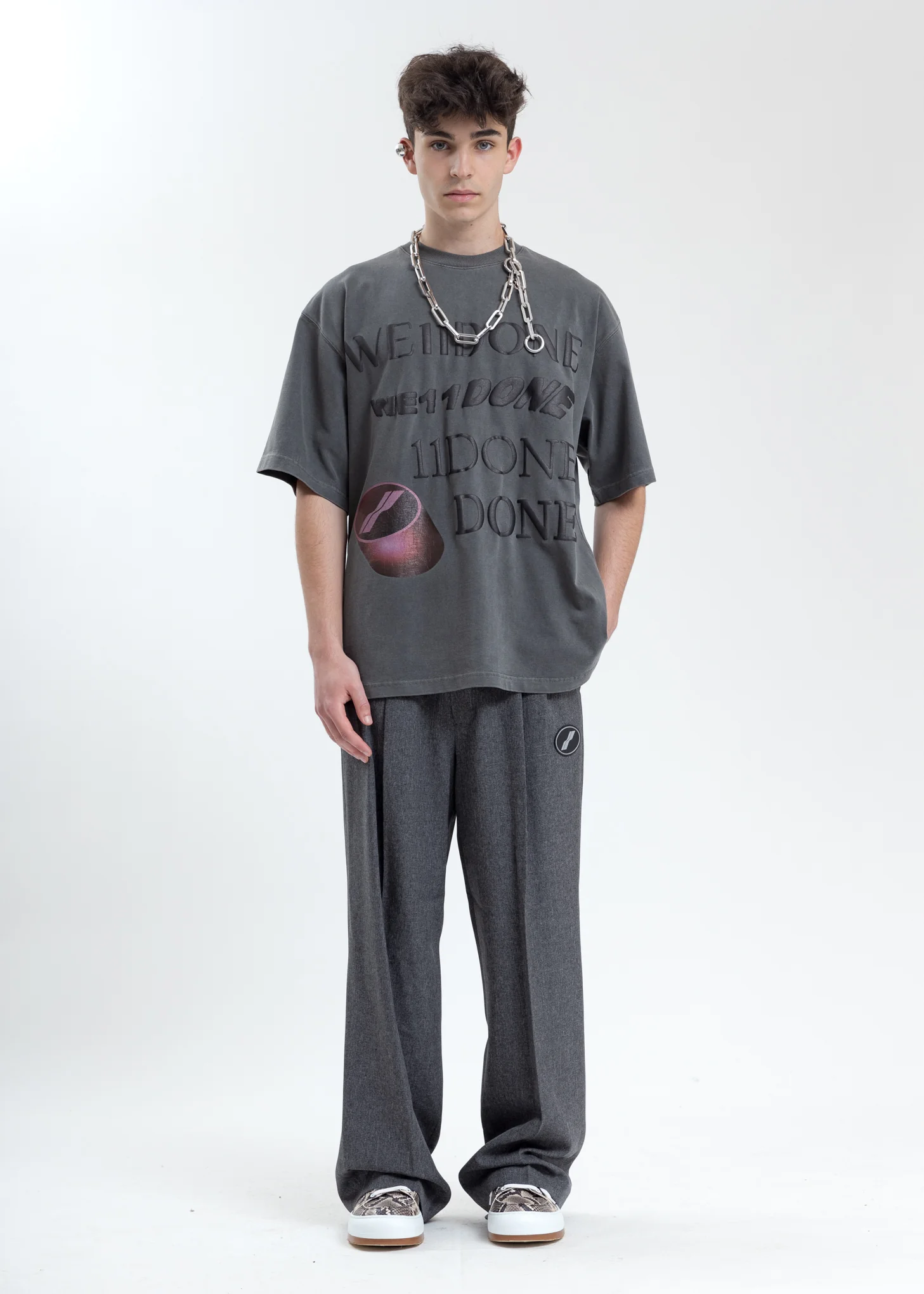 Charcoal Washed Logo T-Shirt - Image 6