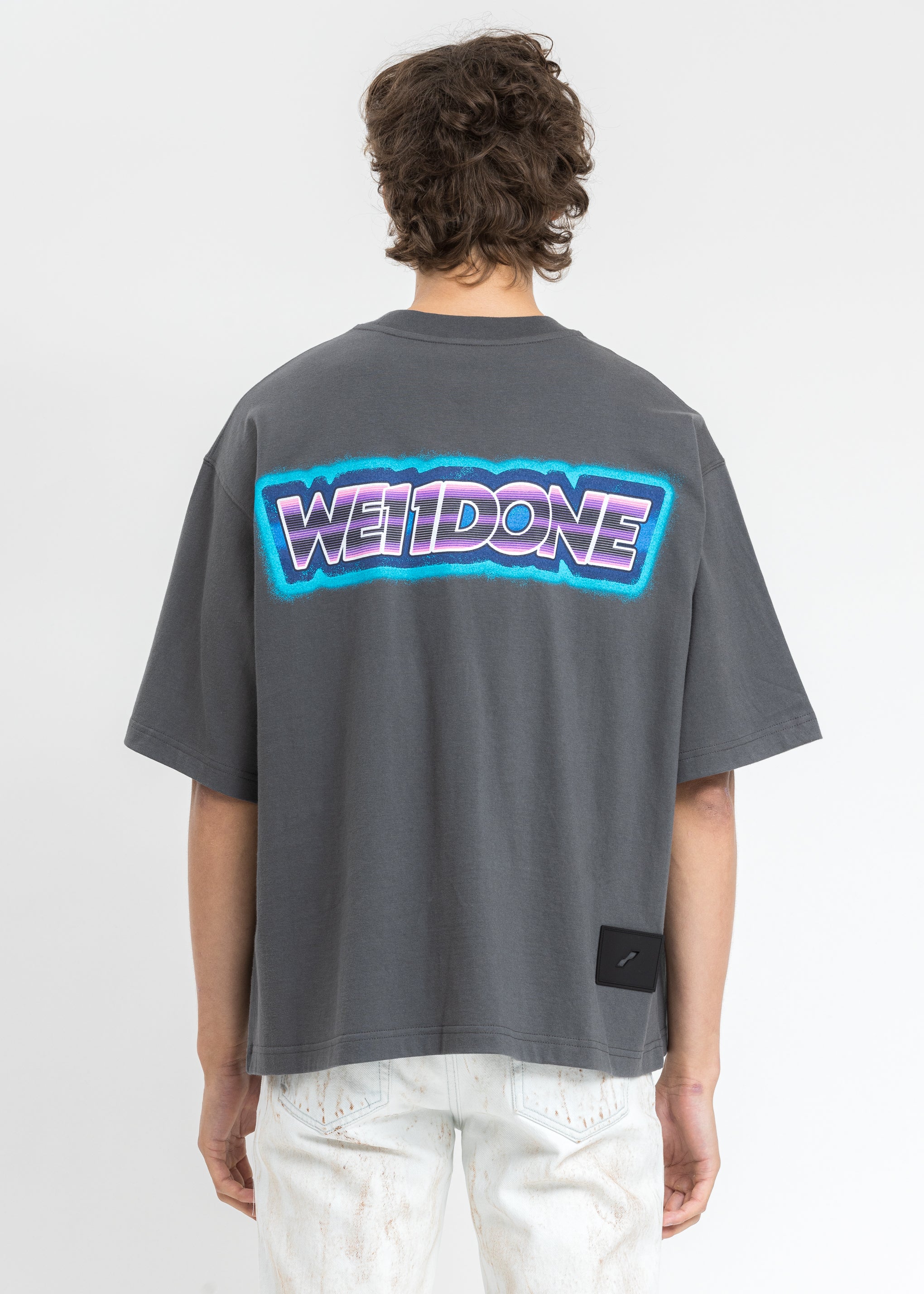 Charcoal WE11DONE Mini Logo Patch T-Shirt - Image 2