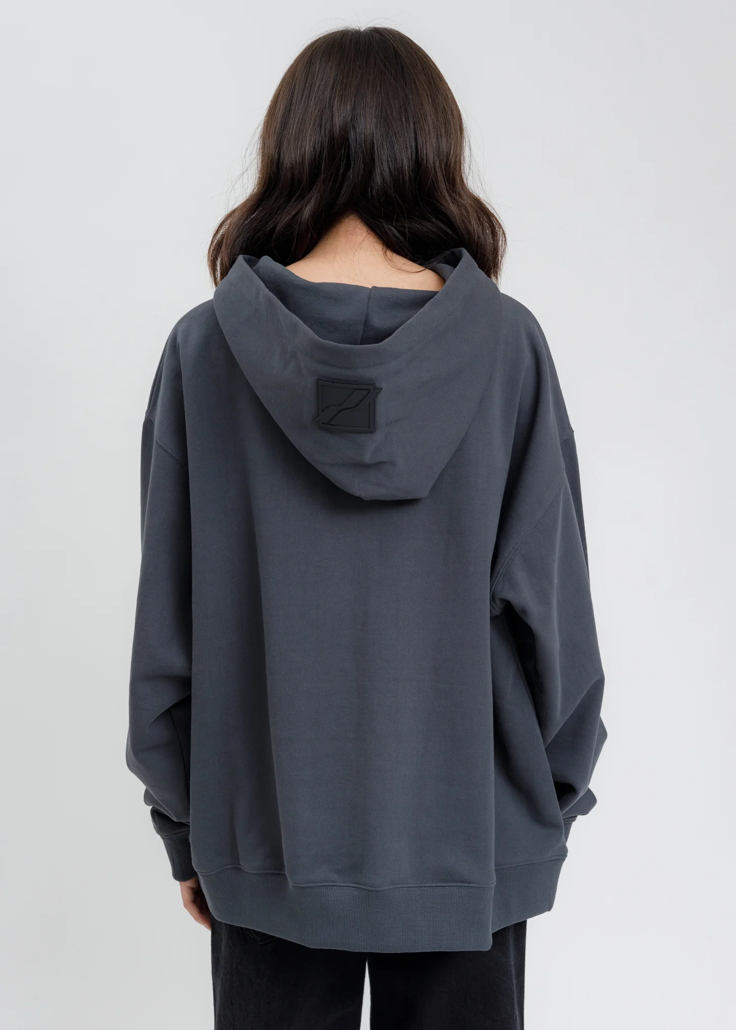 Charcoal WE11DONE Crystal Logo Patch Hoodie - Image 4