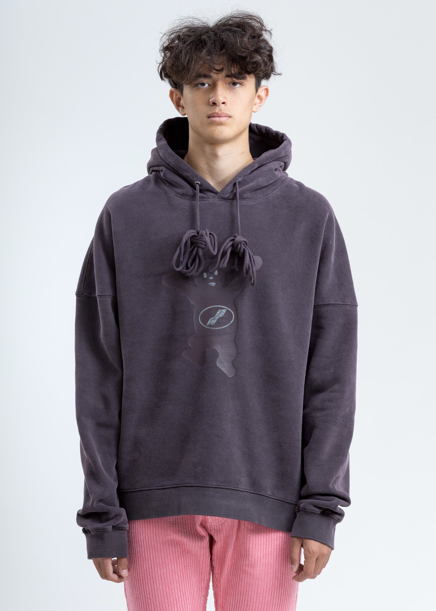 Charcoal WE11DONE Teddy Hoodie