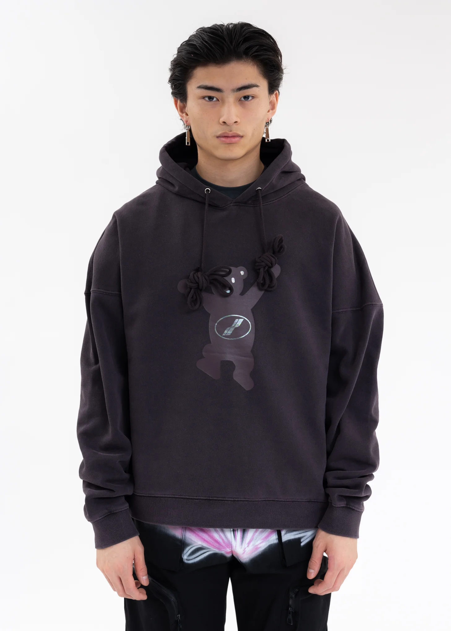 Charcoal WE11DONE Teddy Hoodie