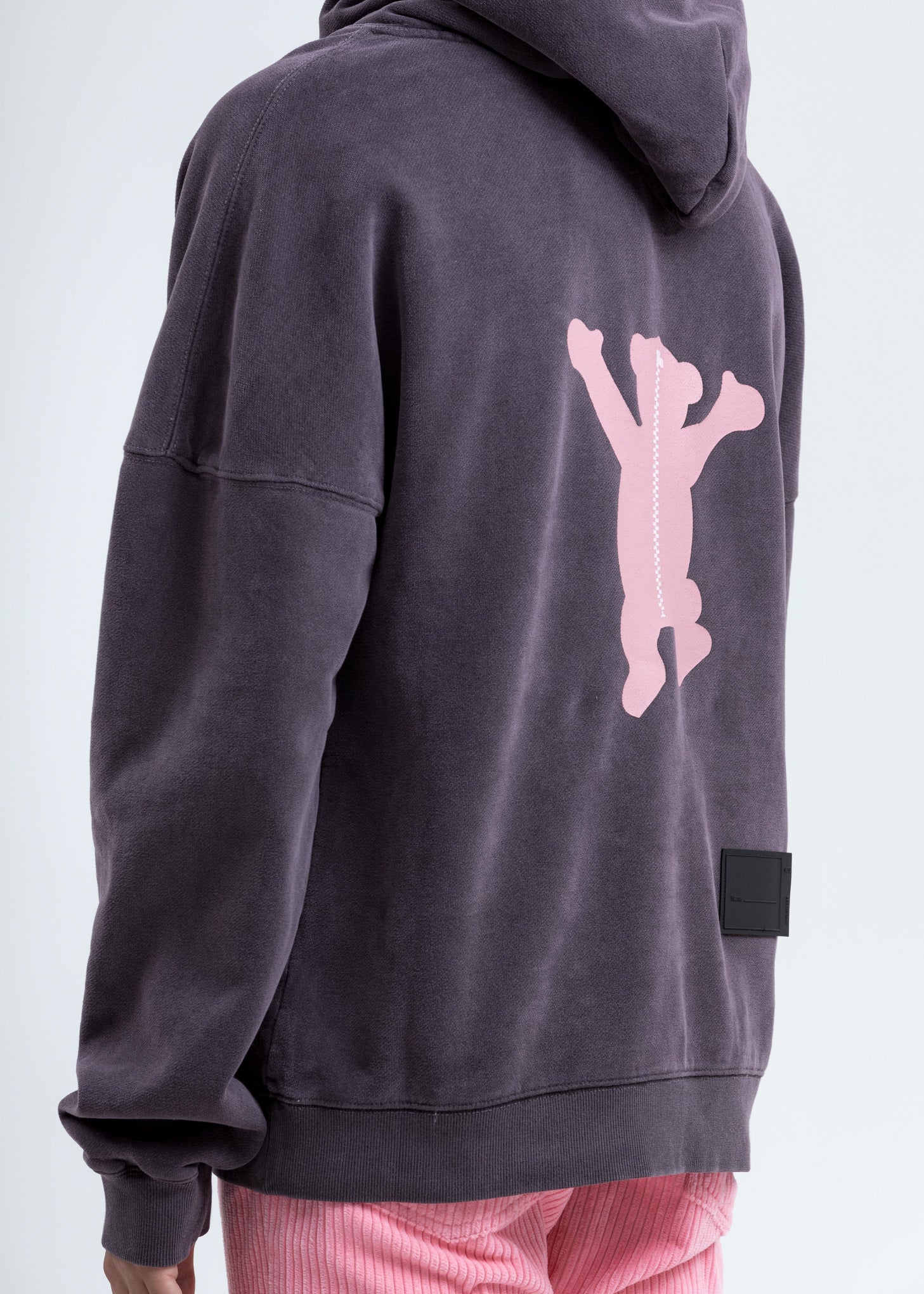 Charcoal WE11DONE Teddy Hoodie - Image 5