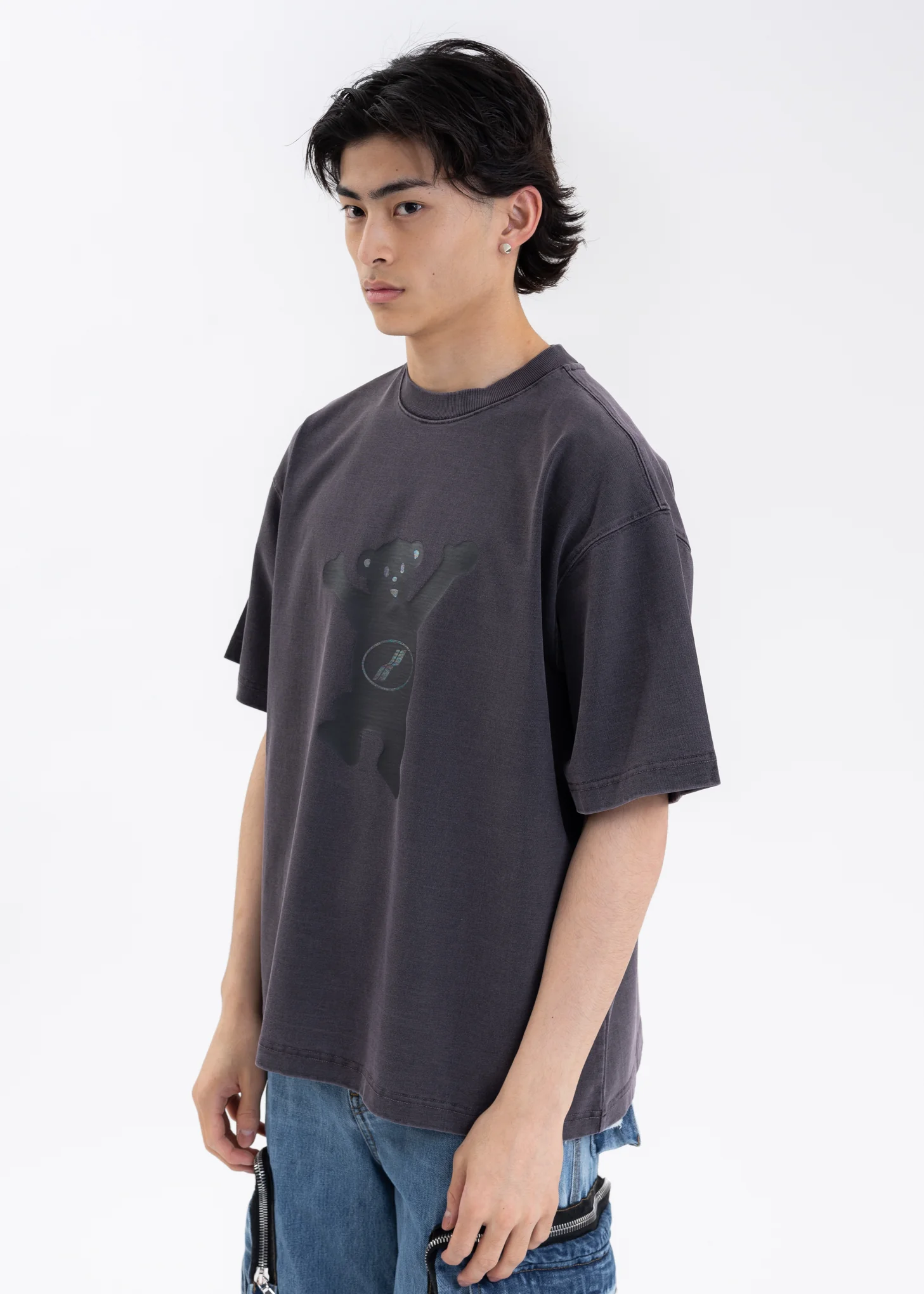 CHARCOAL TEDDY LOGO T-SHIRT - Image 4