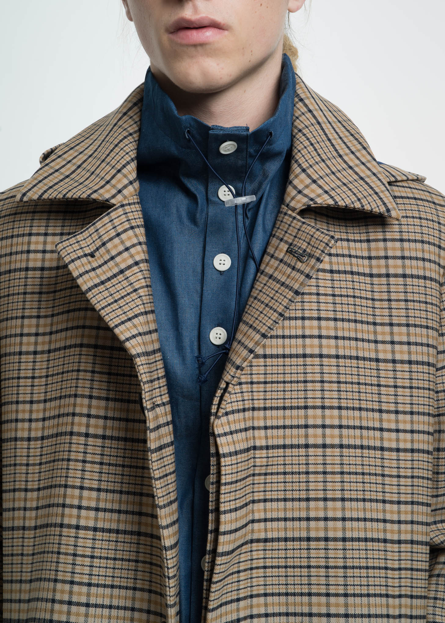 Brown Check Classic Coat with Hood - Image 4