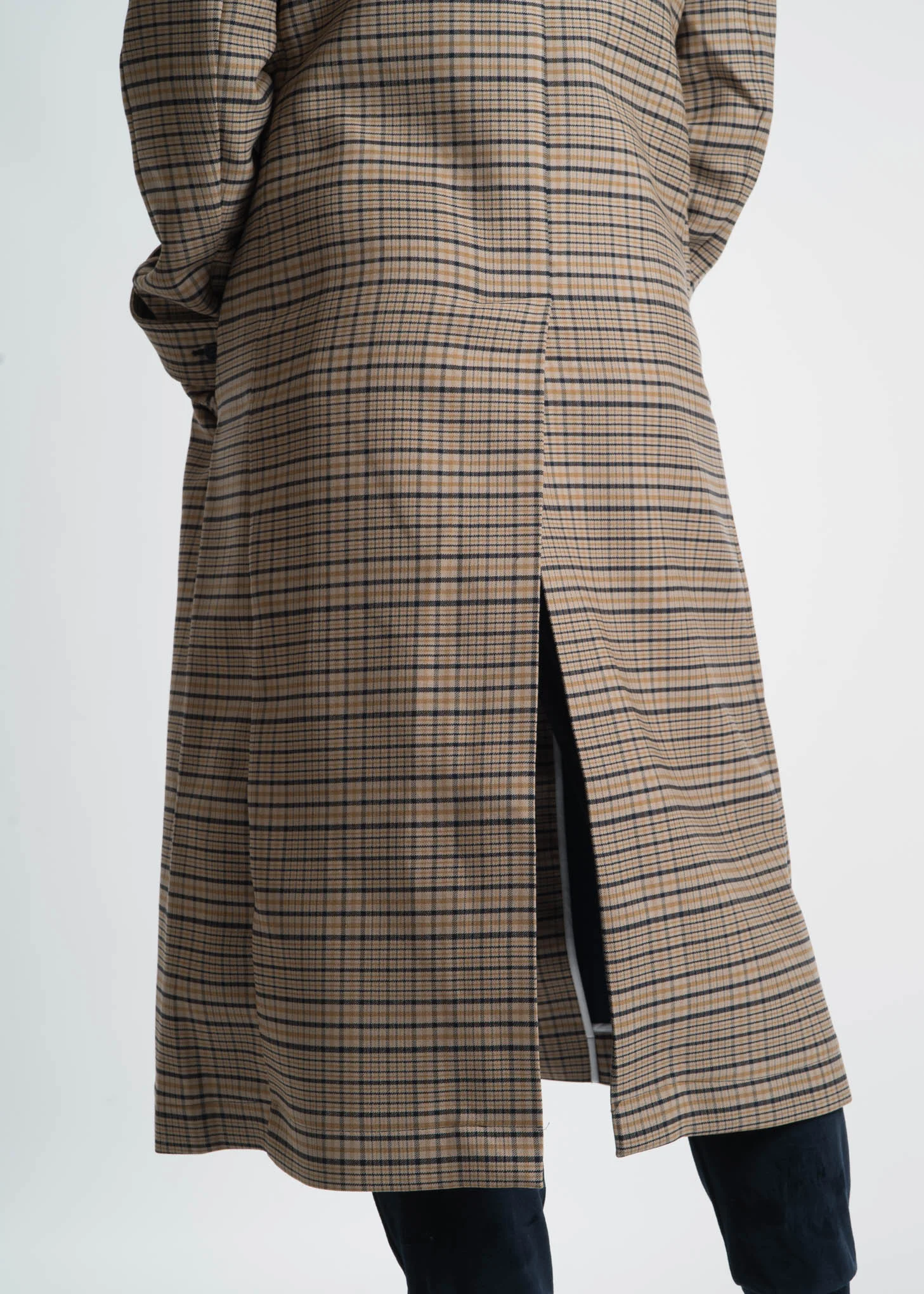 Brown Check Classic Coat with Hood - Image 7