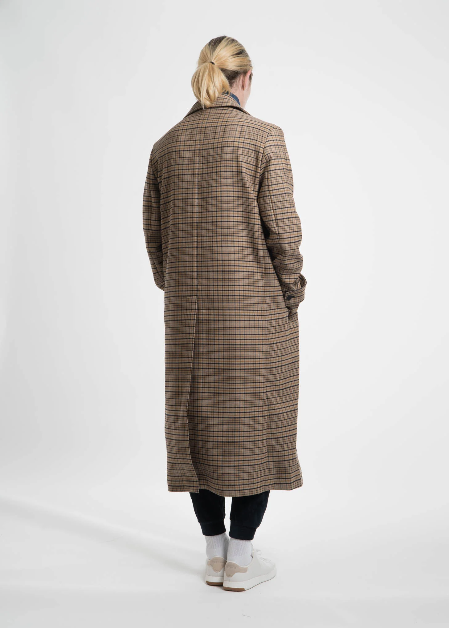 Brown Check Classic Coat with Hood - Image 8