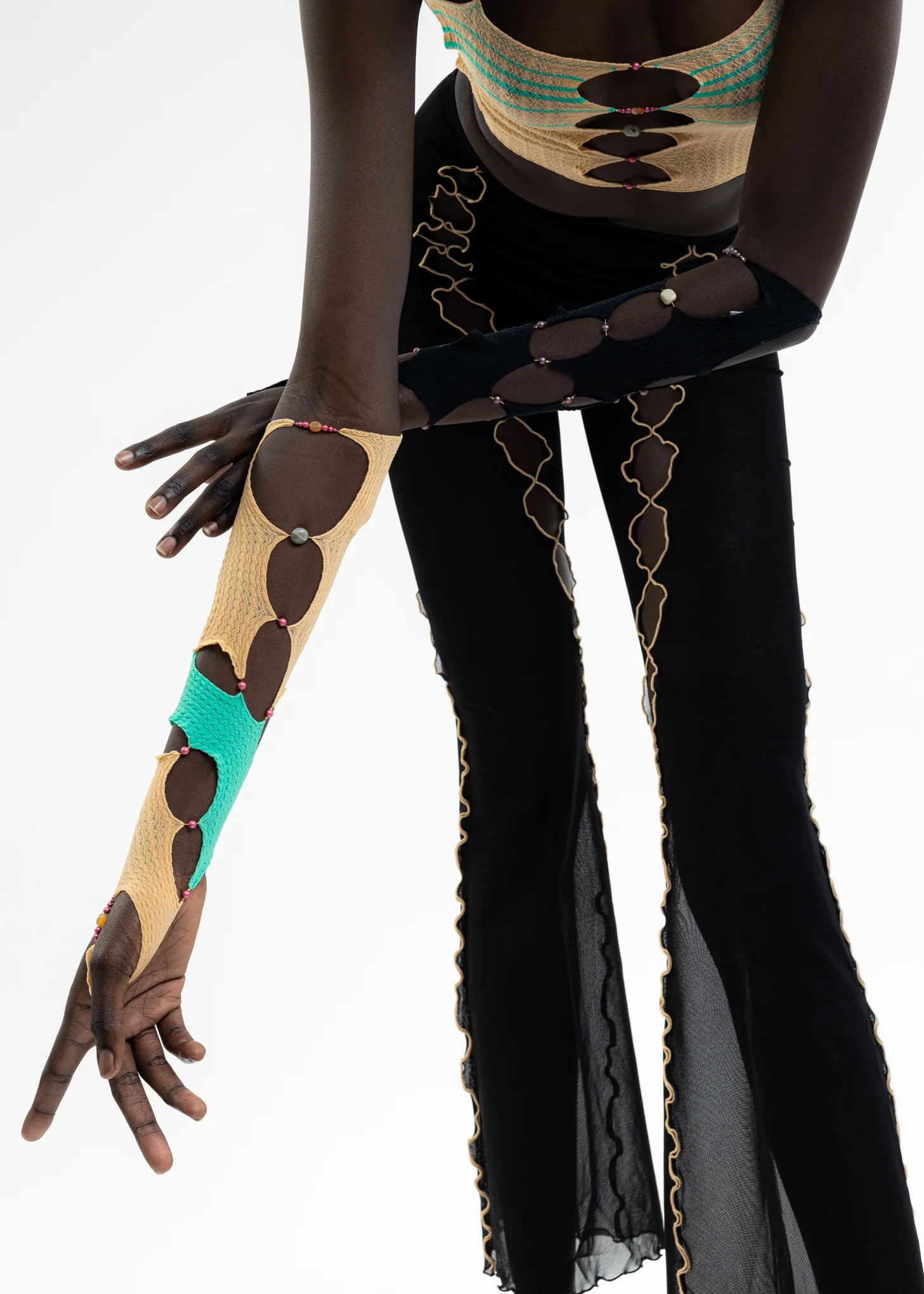 CHEESE & SEAFOAM SINGLE CROPPED ARM SLEEVE - Image 2