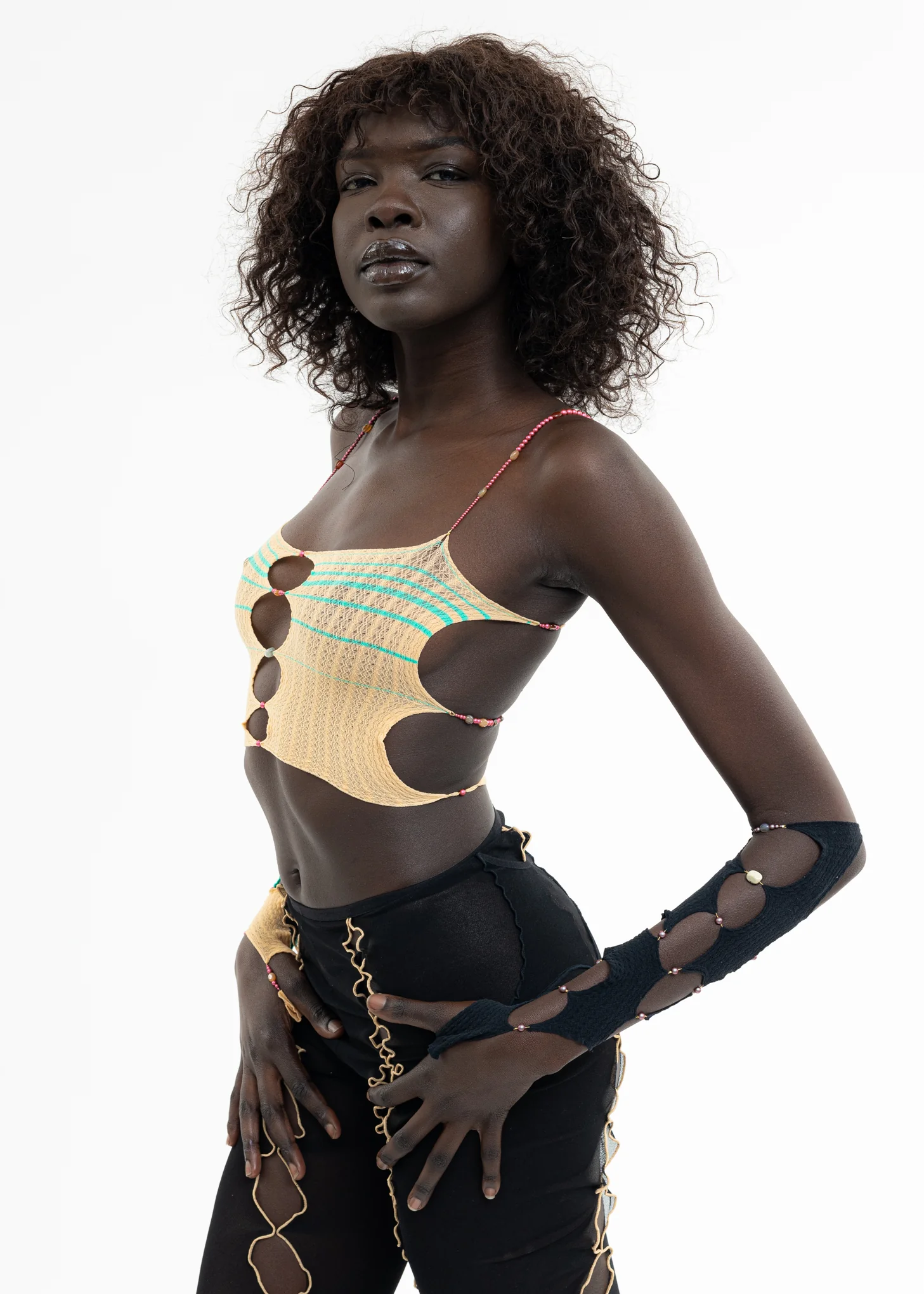 CHEESE & SEAFOAM STRIPED CROP TOP - Image 4