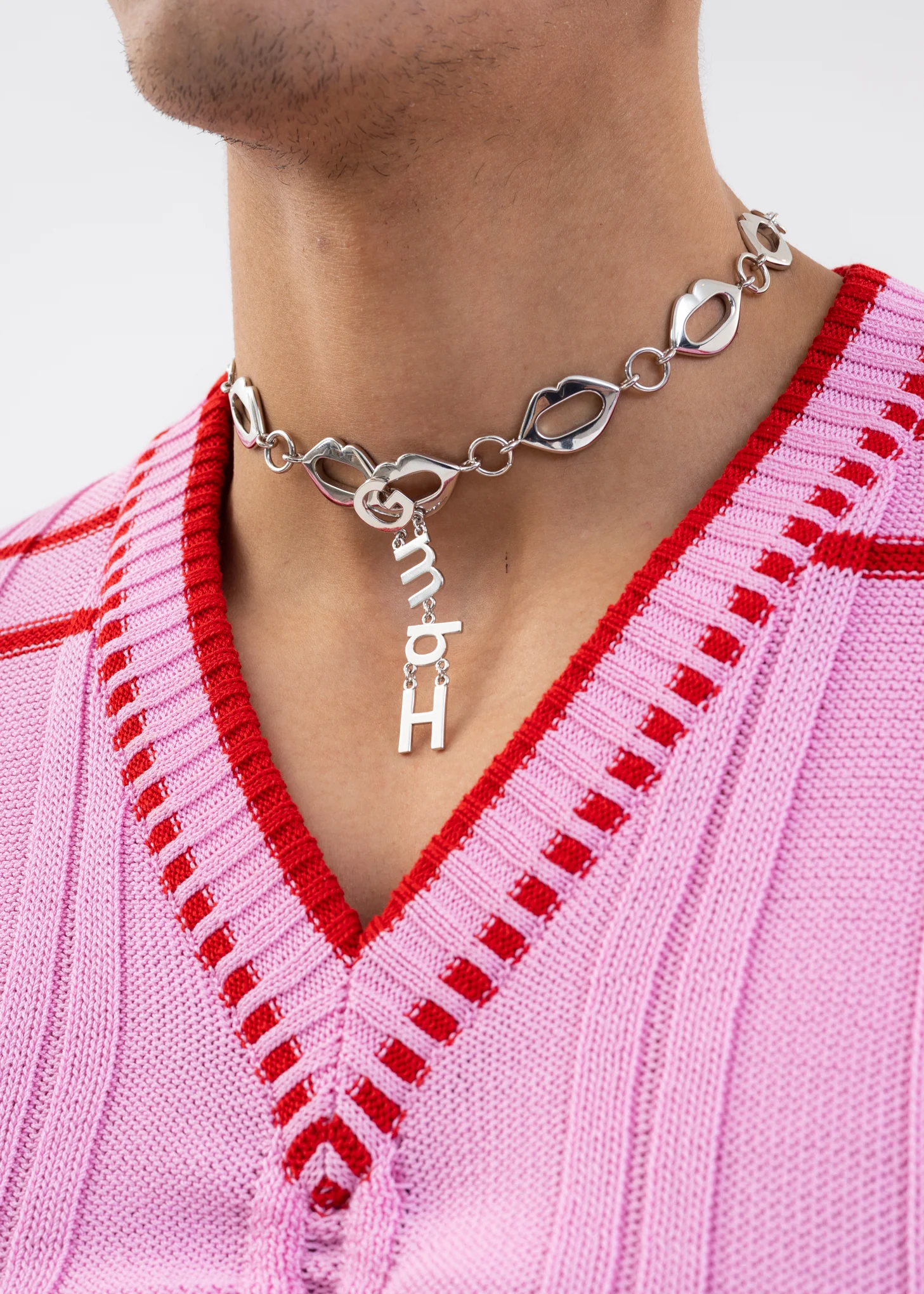 CHOKER W SILVER LIPS AND GMBH LETTERS - Image 3