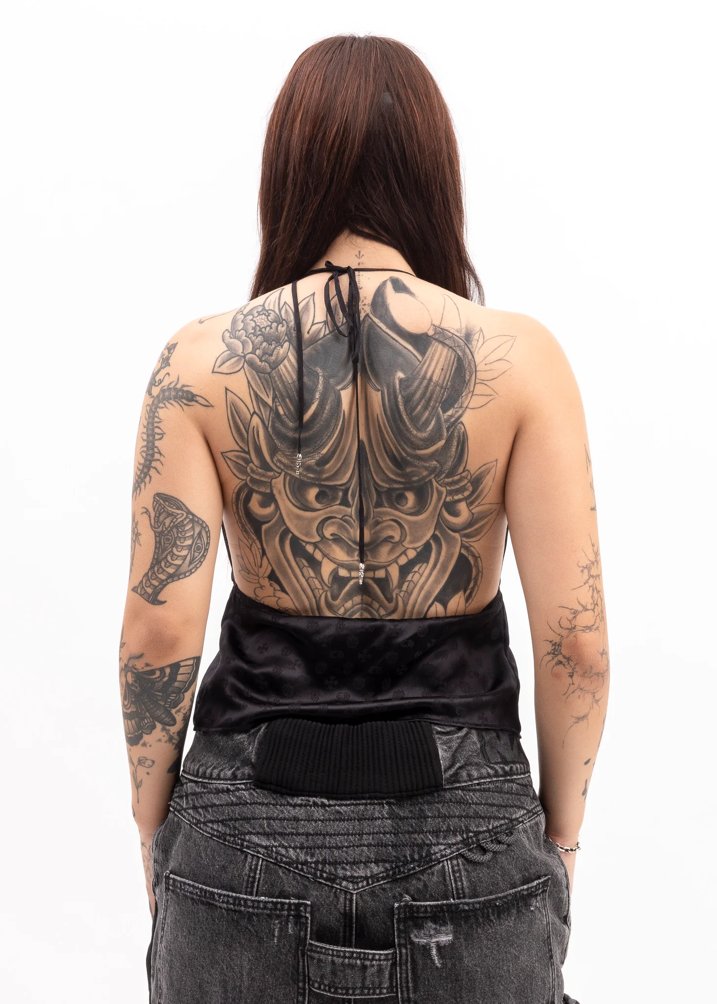 Chrome Hearts Black Babydoll Silk Tie Top Womens - Image 4