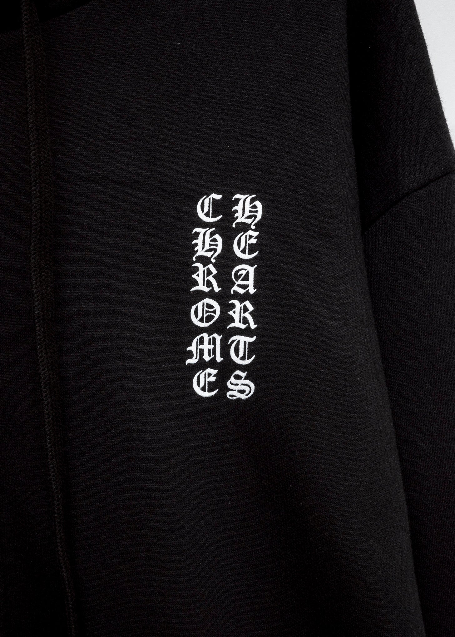 Chrome Hearts CH Black White Classic Arm Script Zip Up Hoodie - Image 4