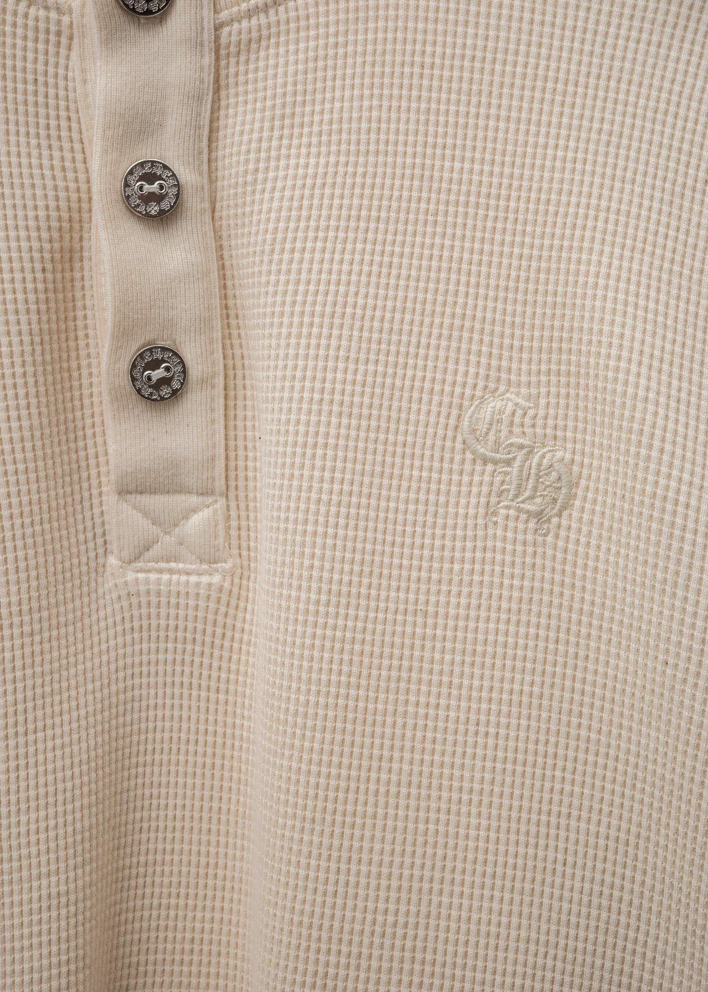 Chrome Hearts Cream Henley Pullover Long Sleeve - Image 2