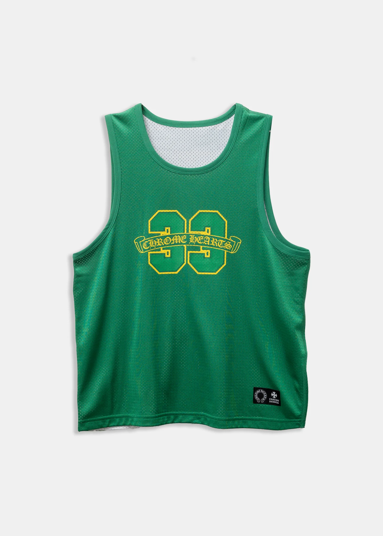 Chrome Hearts Green Yellow Basketball Mesh Jersey