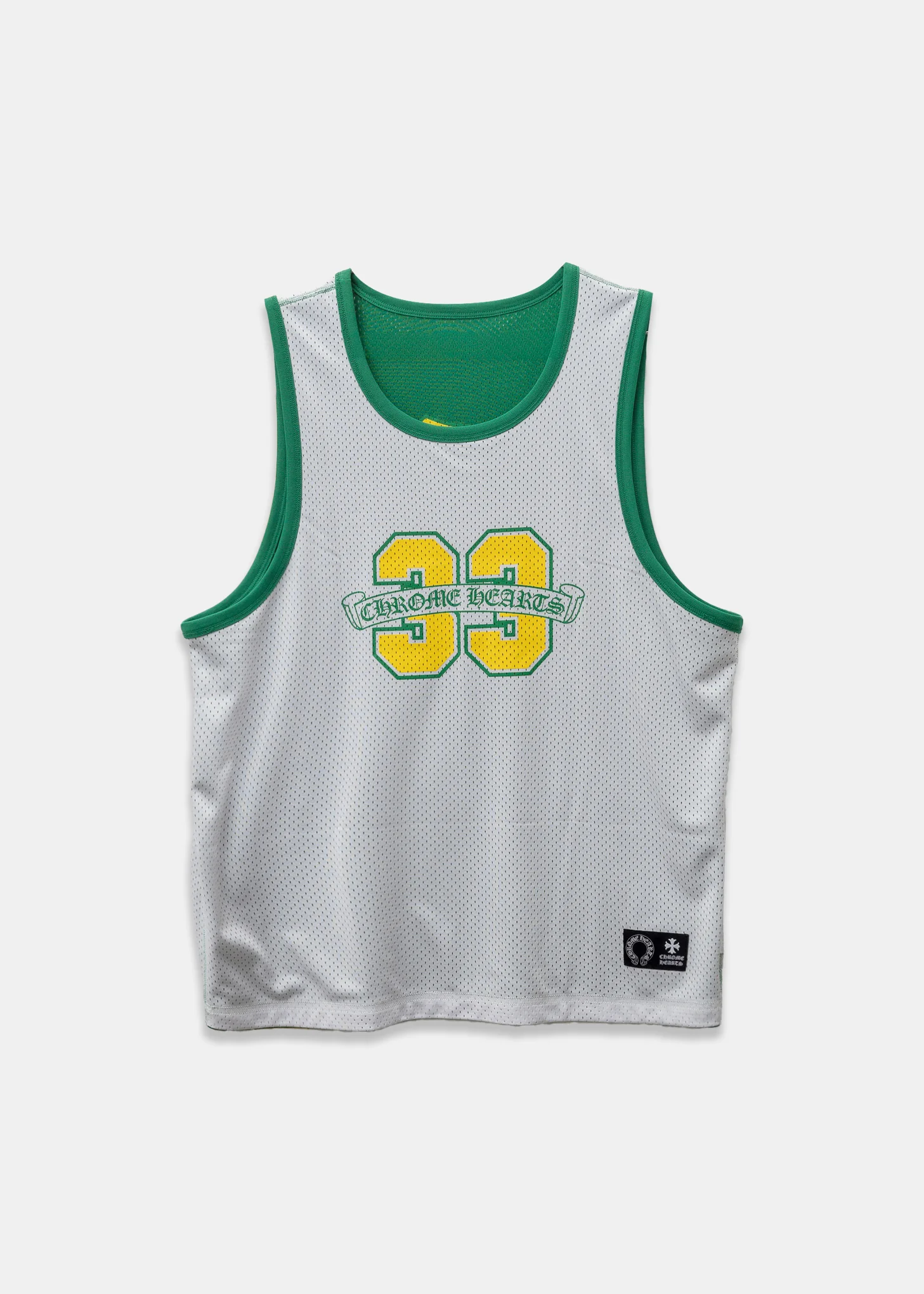 Chrome Hearts Green Yellow Basketball Mesh Jersey - Image 3