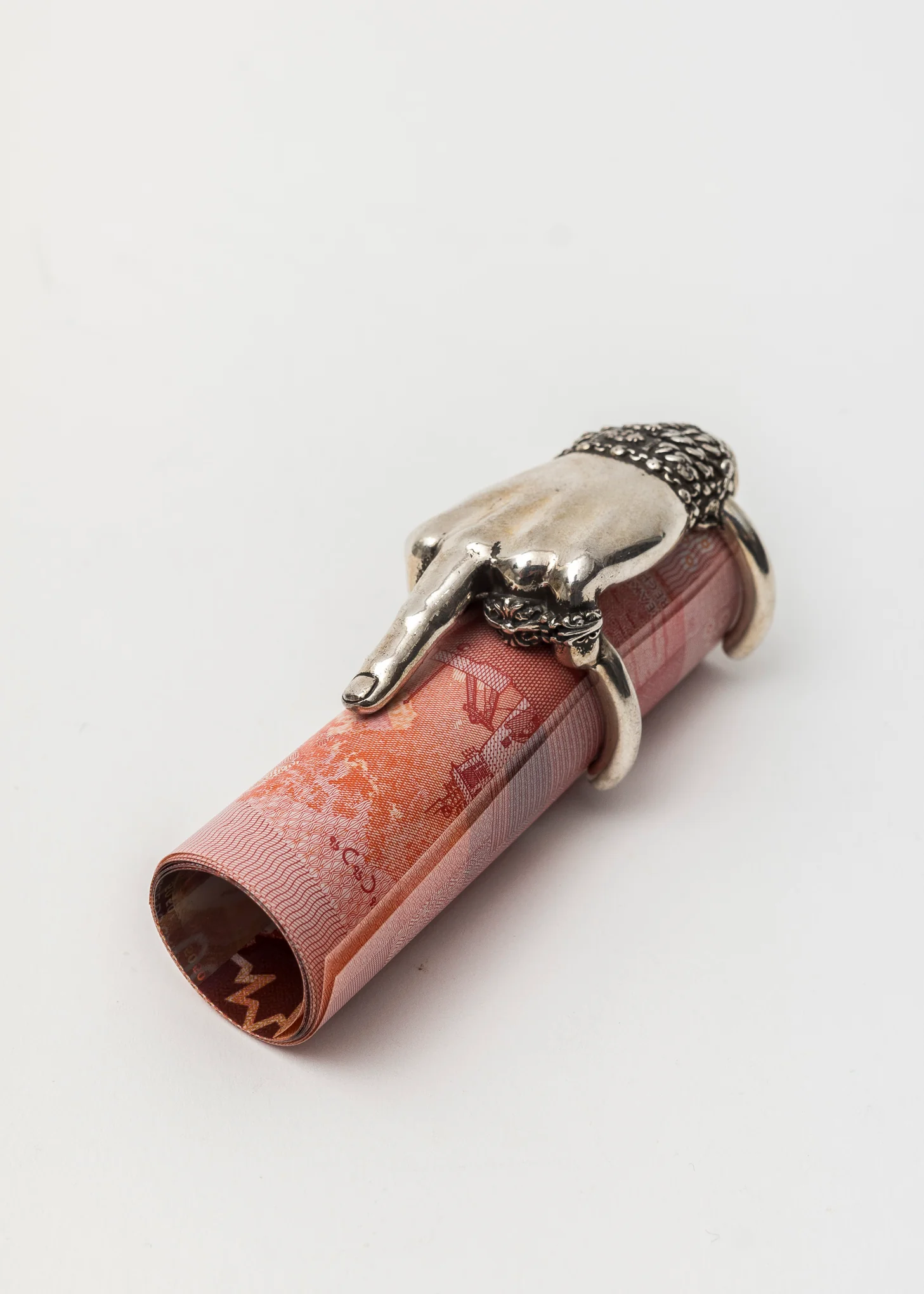 Chrome Hearts Silver Middle Finger Money Roll - Image 2