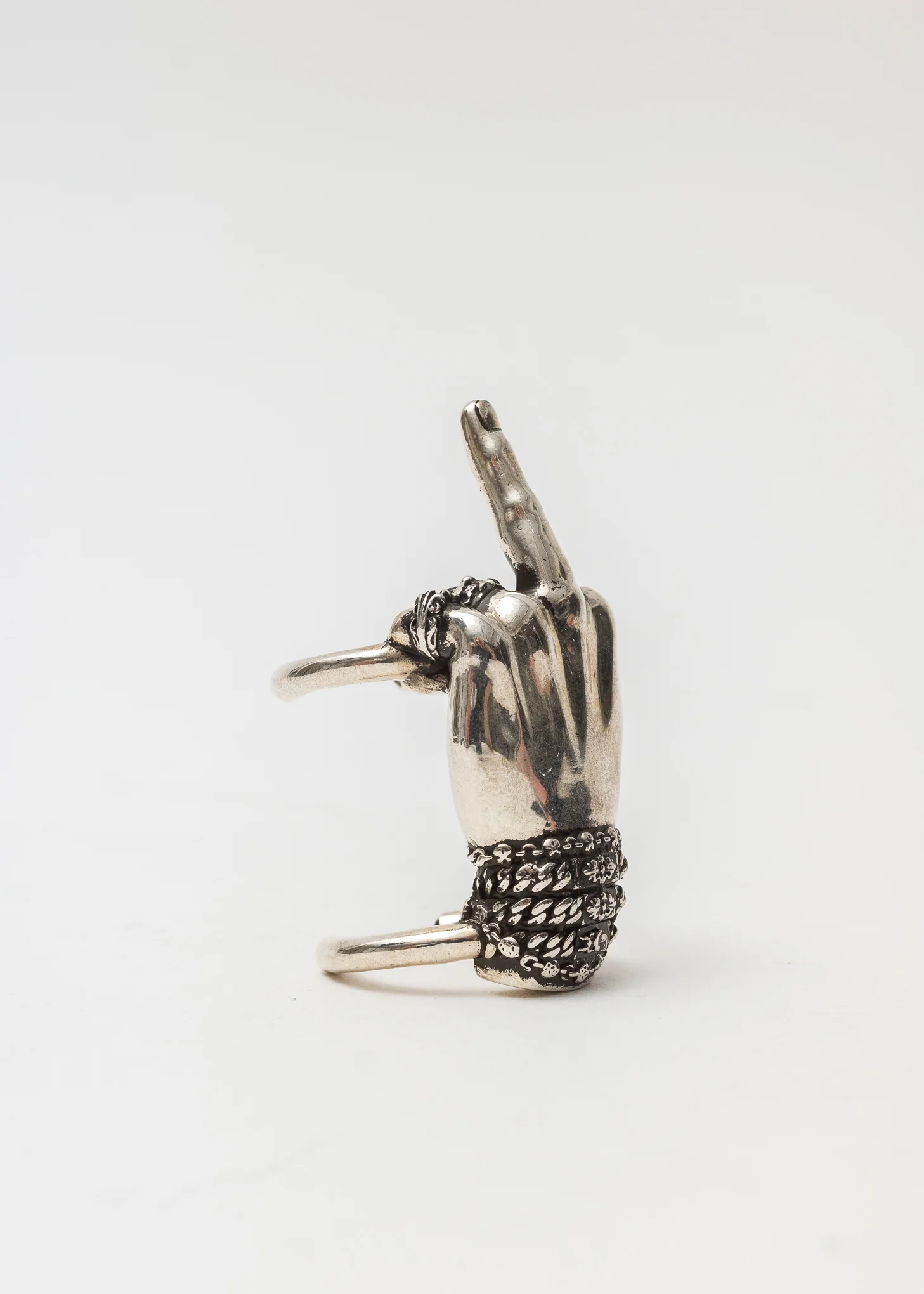 Chrome Hearts Silver Middle Finger Money Roll - Image 7