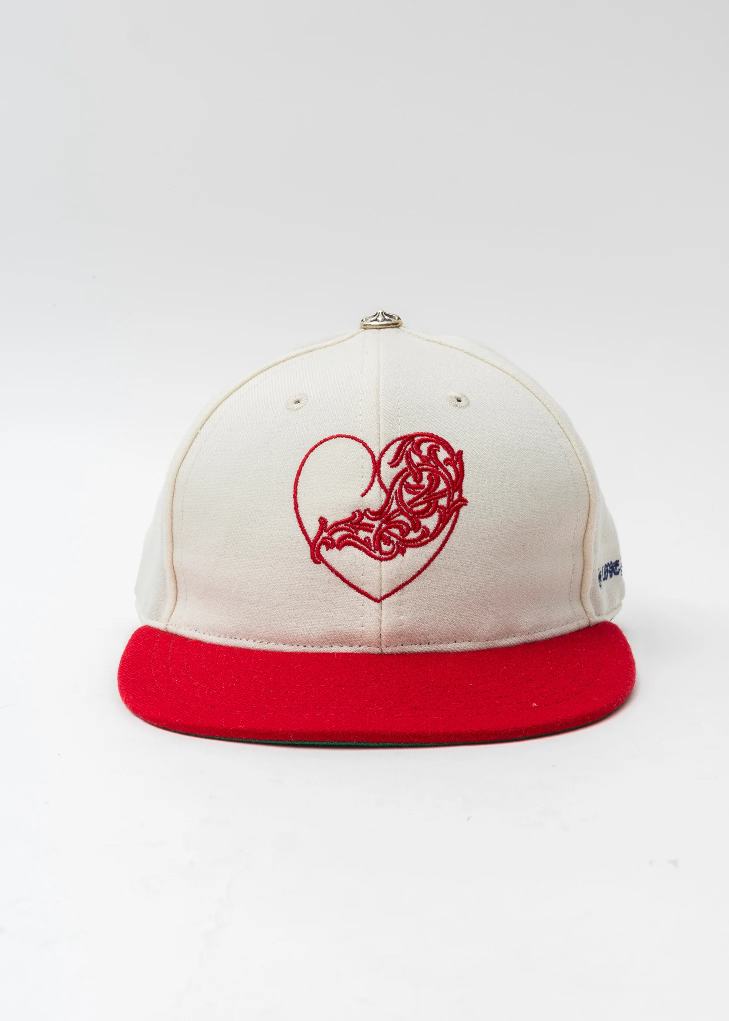 Chrome Hearts White Red Hearts Fitted Hat