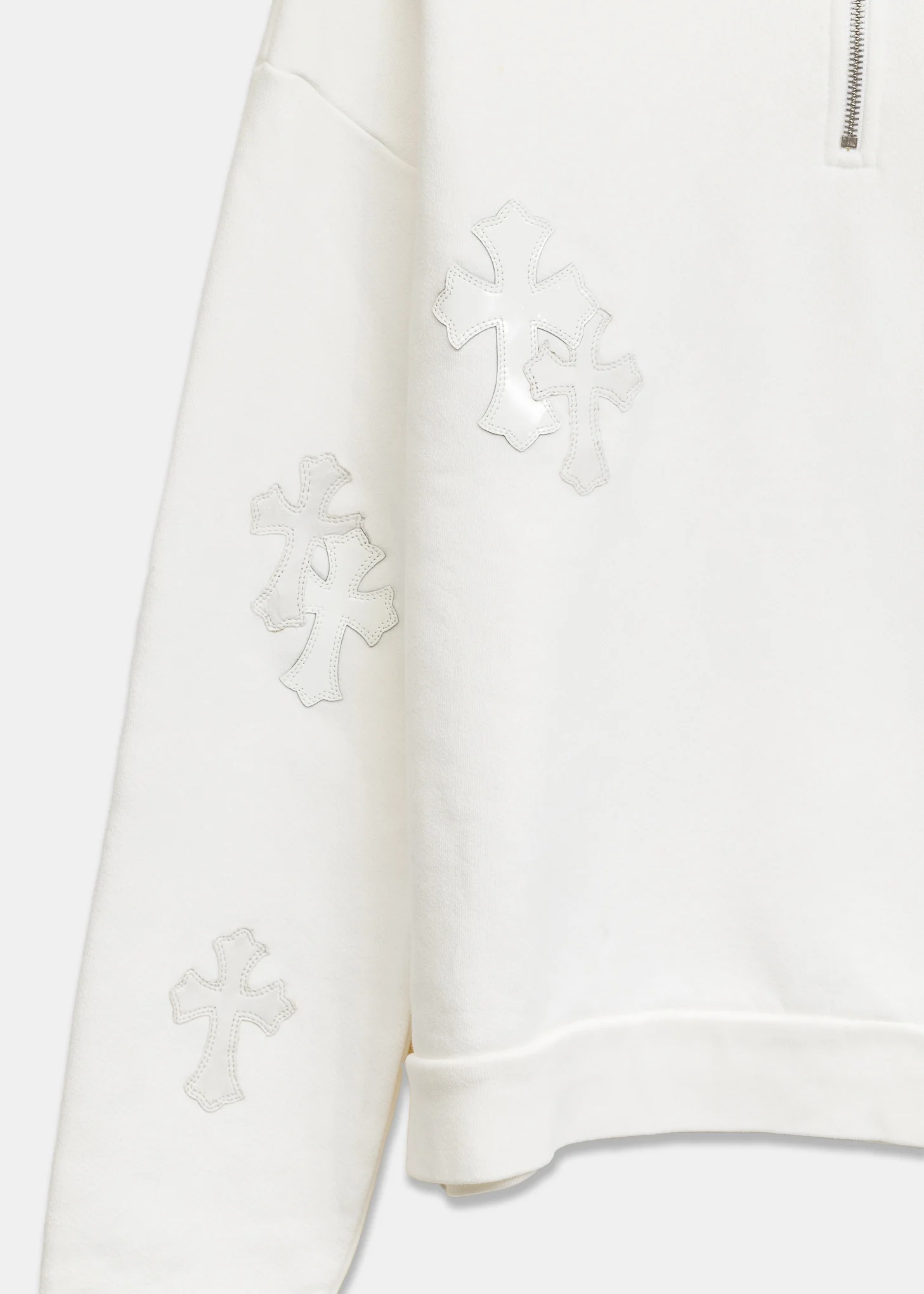 Chrome Women’s White PatchWork Quarter Zip - Image 3