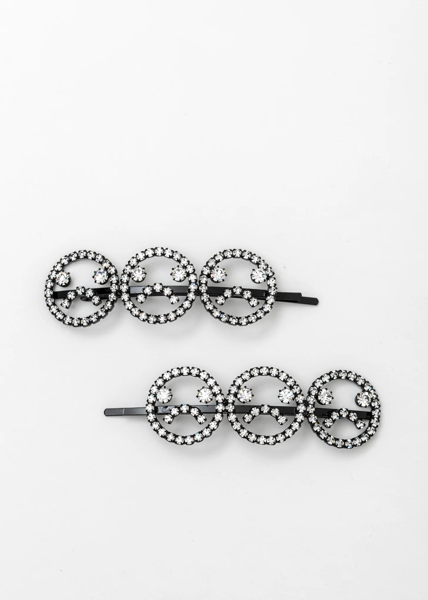 Clear Crystal Sad Face Hairpin
