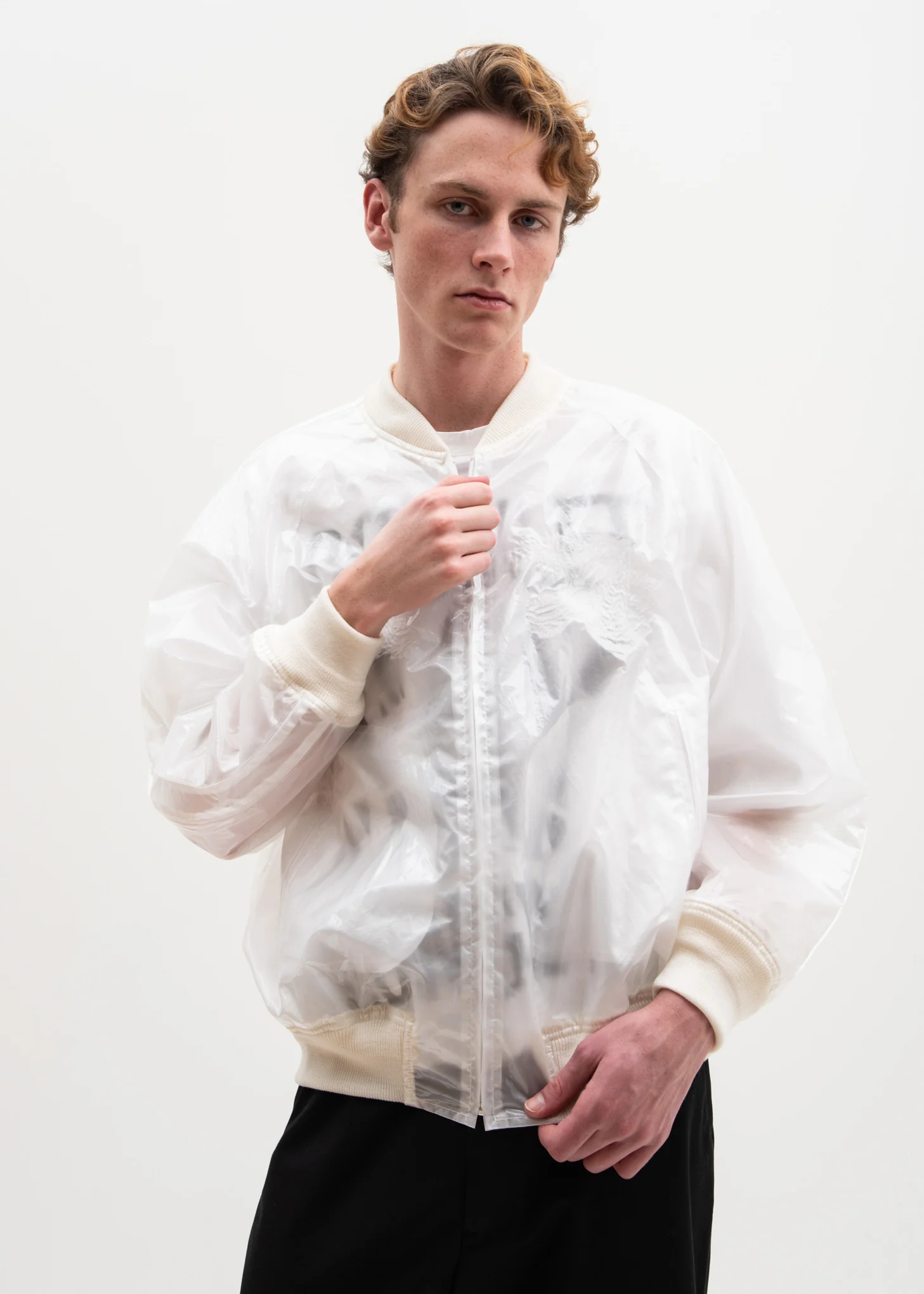 Clear Transparent Embroidery Souvenir Jacket