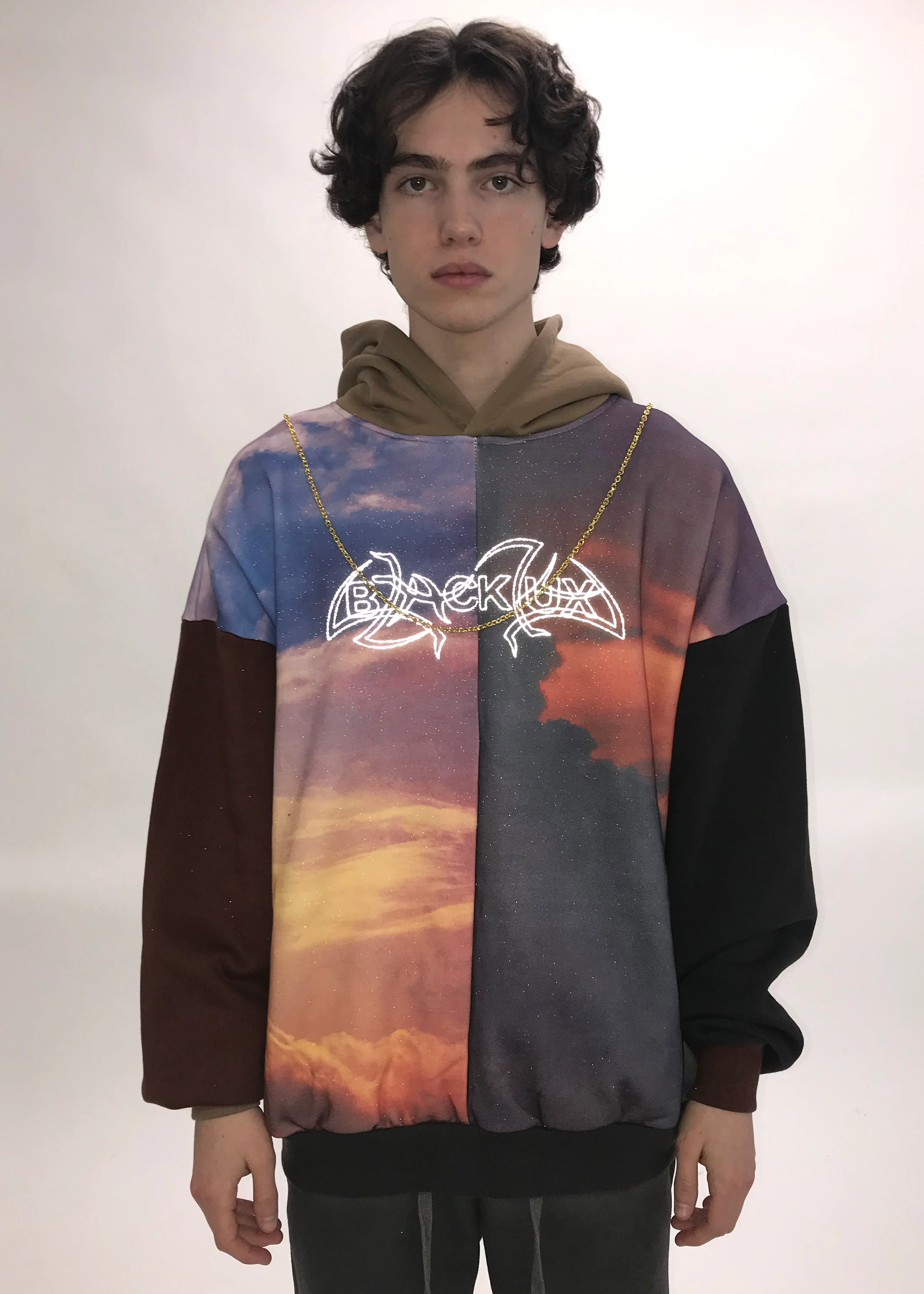 Clouds Panelled Hoodie - Image 2
