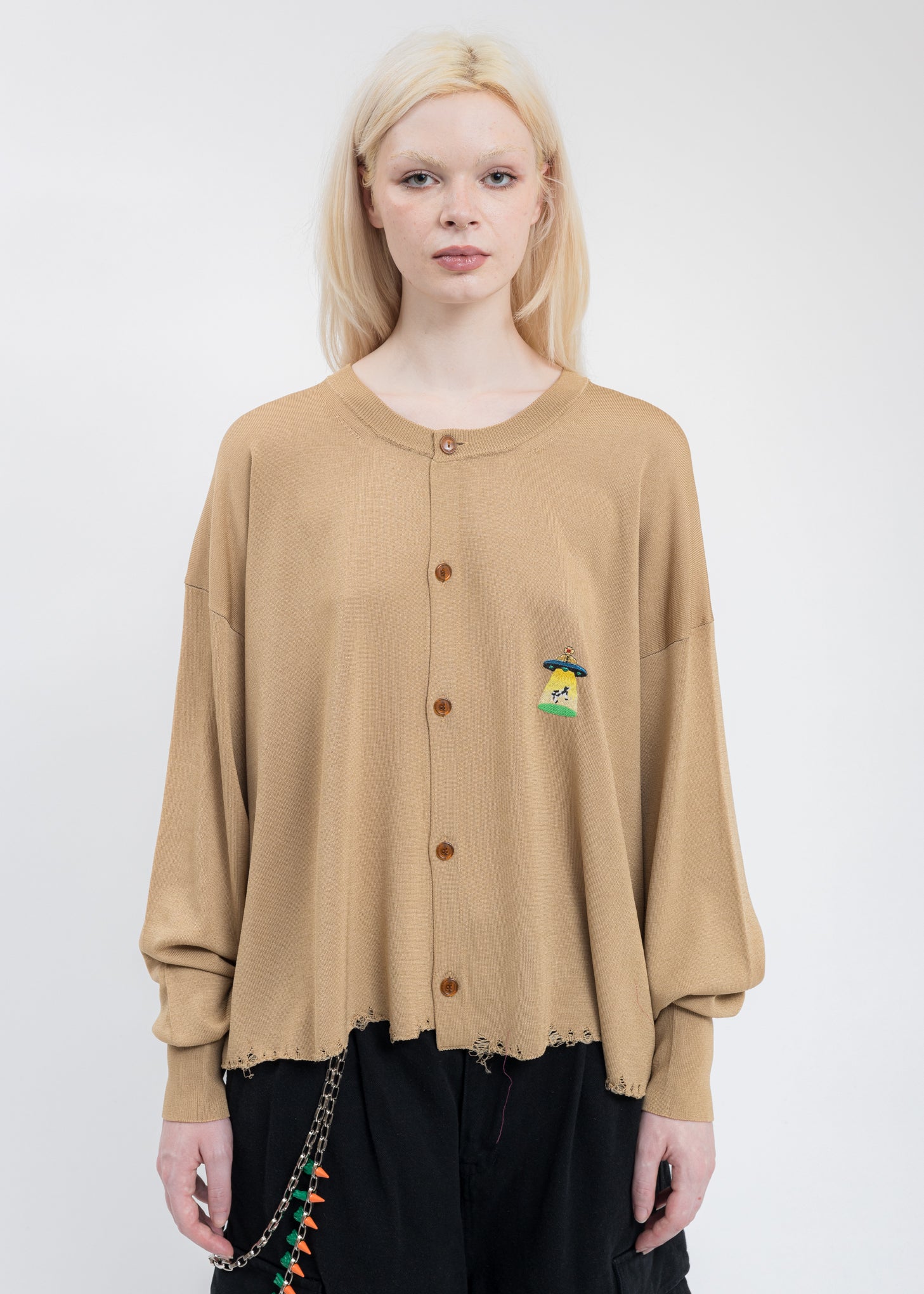 Coffee Latte MILK FIBER OVERSIZED Cardigan