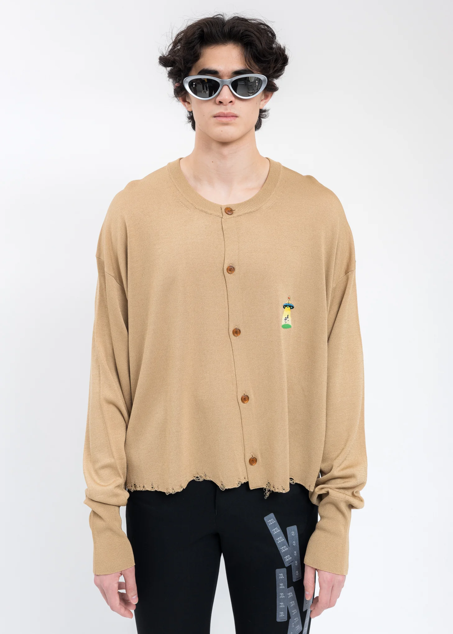 Coffee Latte MILK FIBER OVERSIZED Cardigan