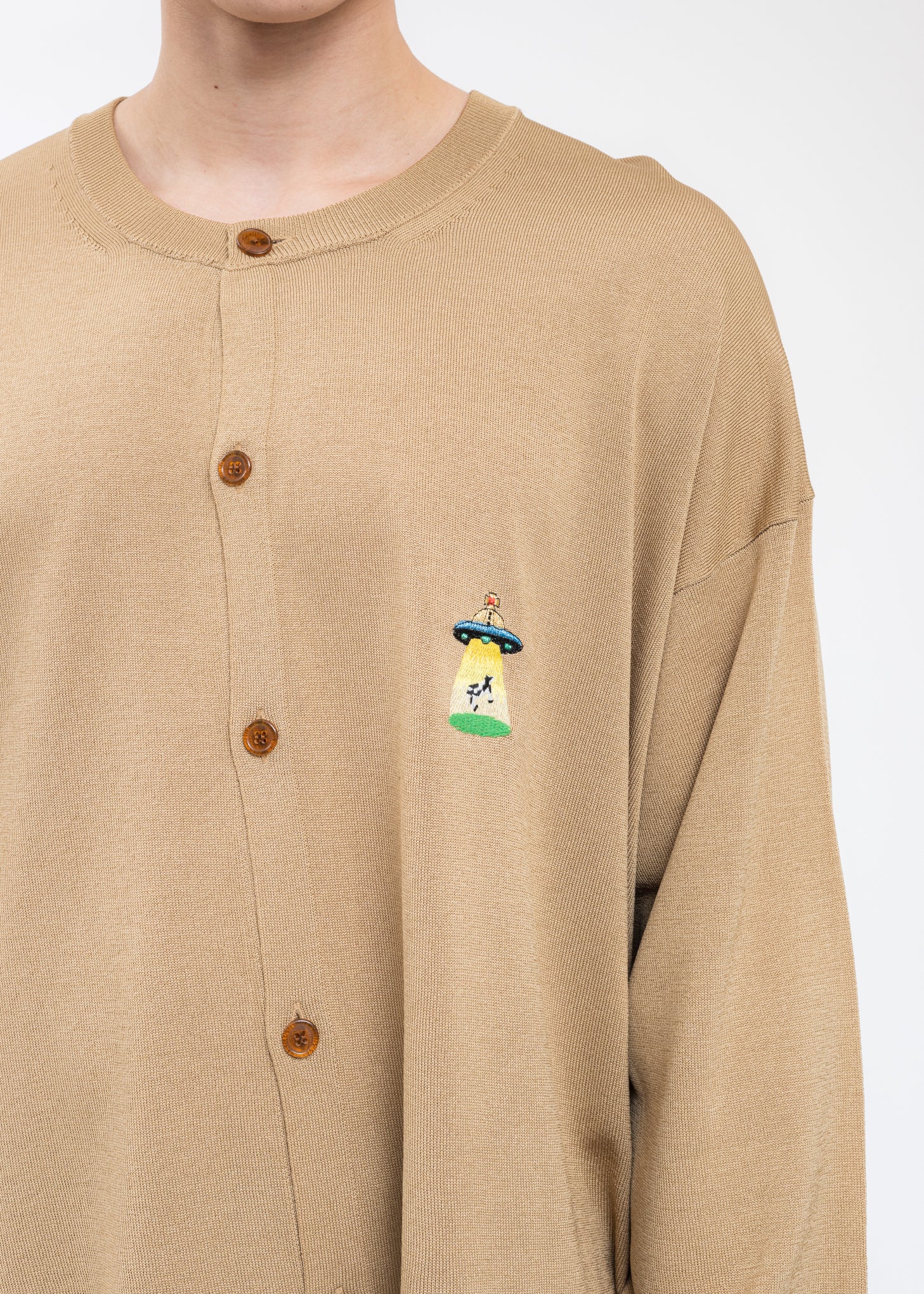 Coffee Latte MILK FIBER OVERSIZED Cardigan - Image 2