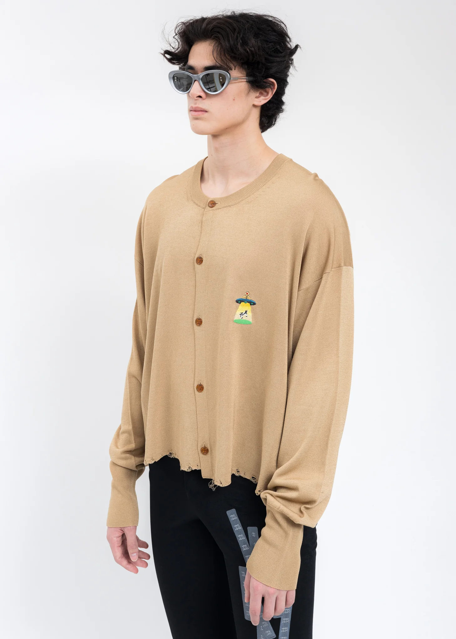 Coffee Latte MILK FIBER OVERSIZED Cardigan - Image 4