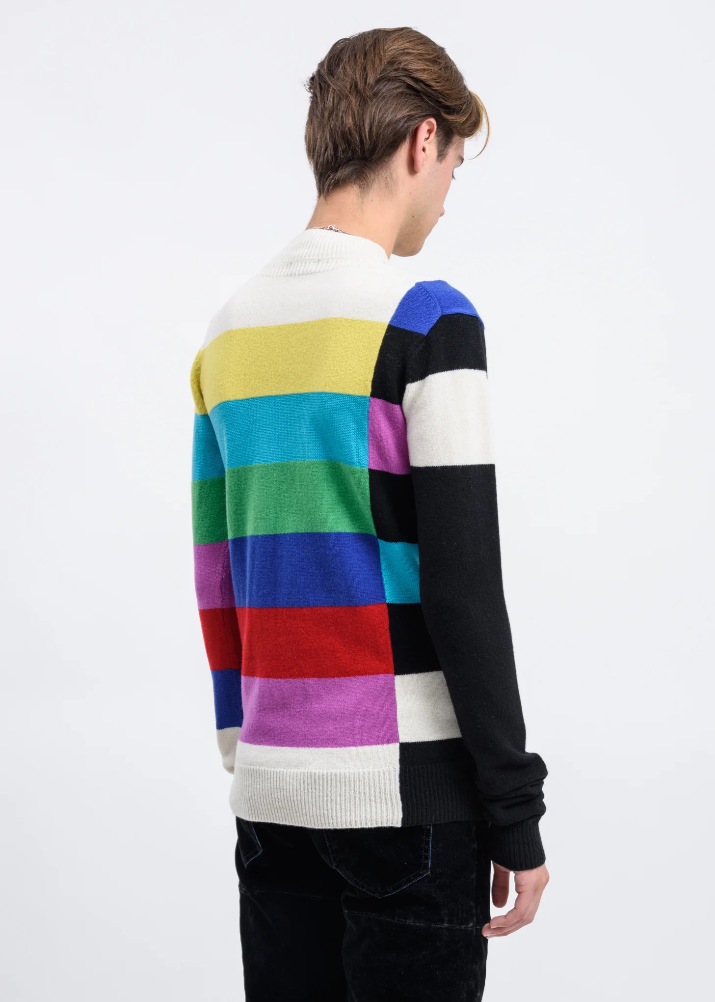 Color Bars Mock Neck Knit Sweater - Image 2