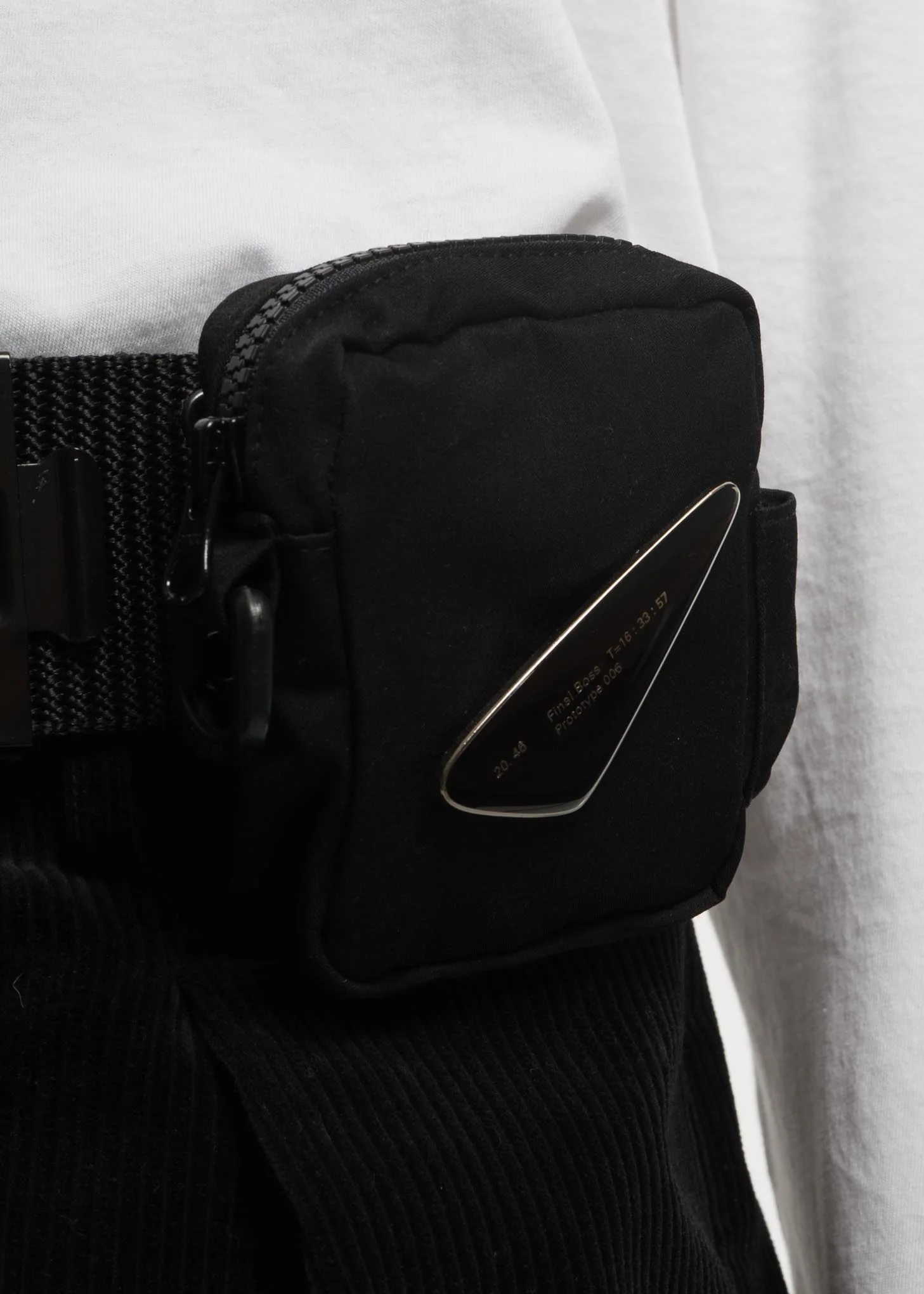 Black Corduroy Pants with Military Belt - Image 3