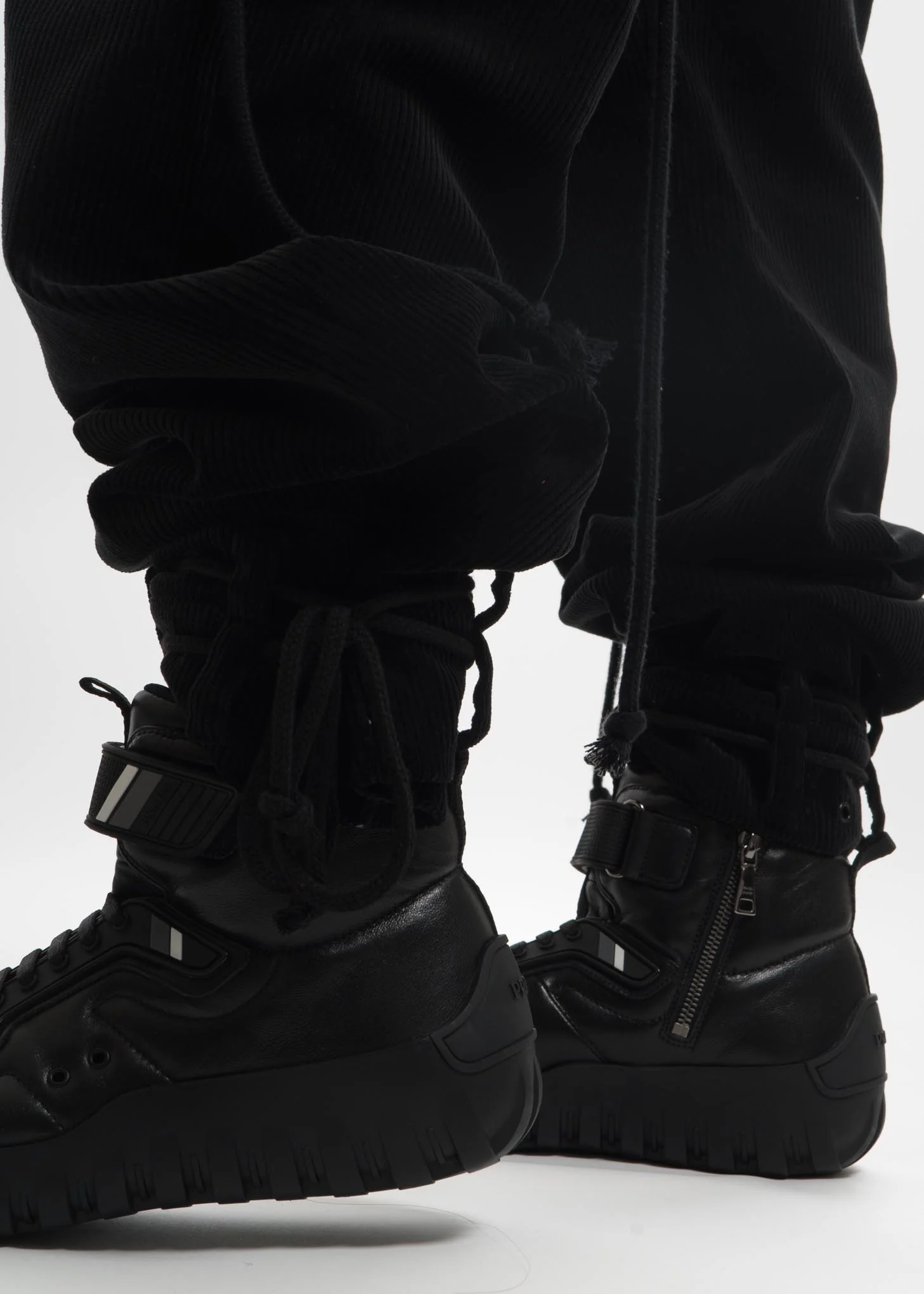 Black Corduroy Pants with Military Belt - Image 4